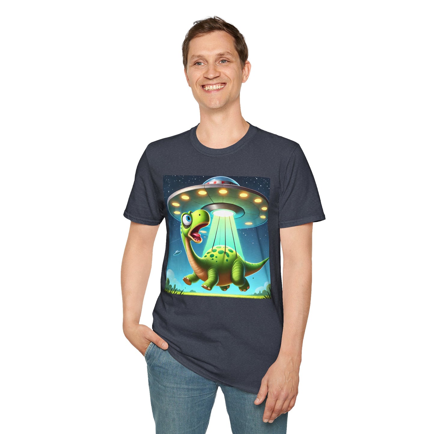 Cute Alien Dinosaur Unisex T-Shirt, Fun Graphic Tee, Kids & Adults, Space Theme, Playful Gift Idea, Birthday, Casual Wear
