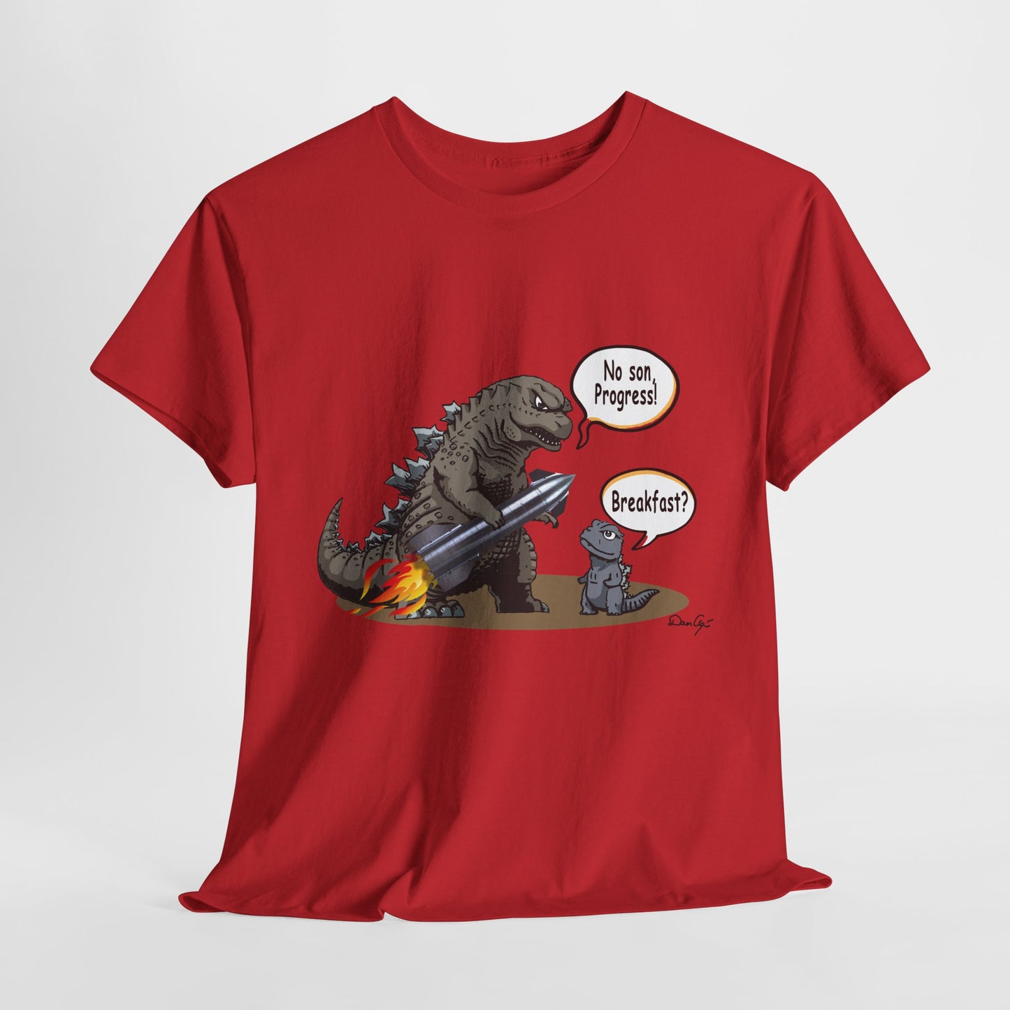 Godzilla, Son and SpaceX, Unisex Heavy Cotton Tee, print design, t-shirt, t-shirts, t-shirts, png, funny, cartoons, tee