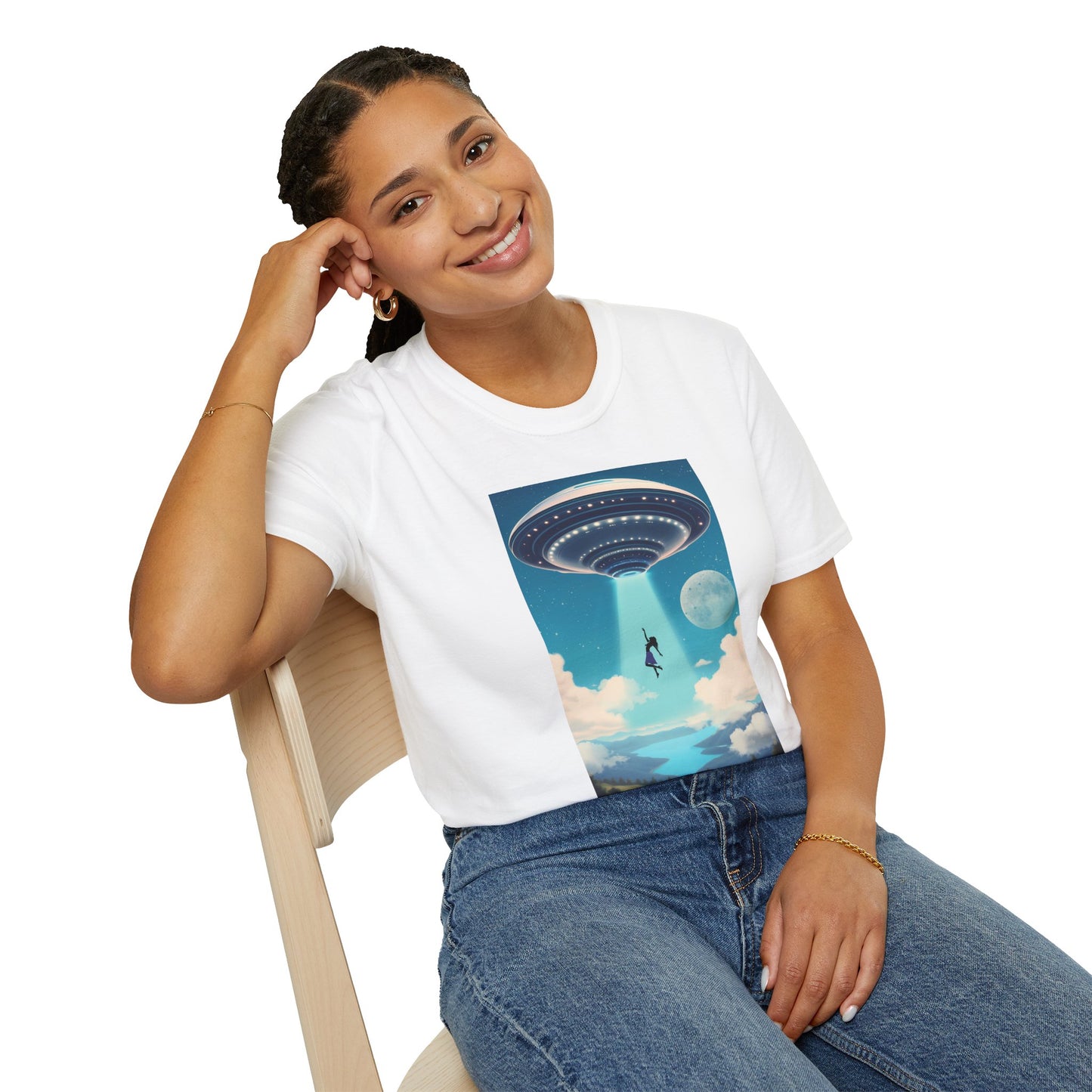 Cosmic Abduction Unisex T-Shirt | Space Alien Tee, UFO Graphic Shirt, Sci-Fi Fan Gift, Casual Style, Cool Vintage Look