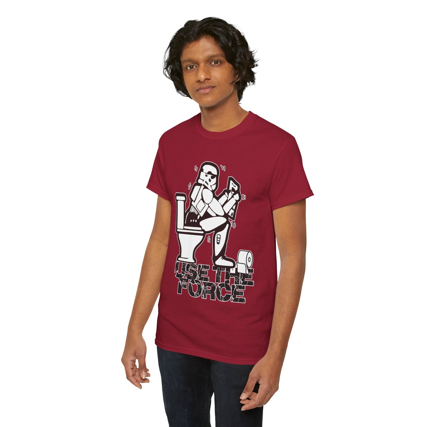 Use The Force, Unisex Heavy Cotton Tee, Star Wars, funny, restroom jokes, graphic design, png