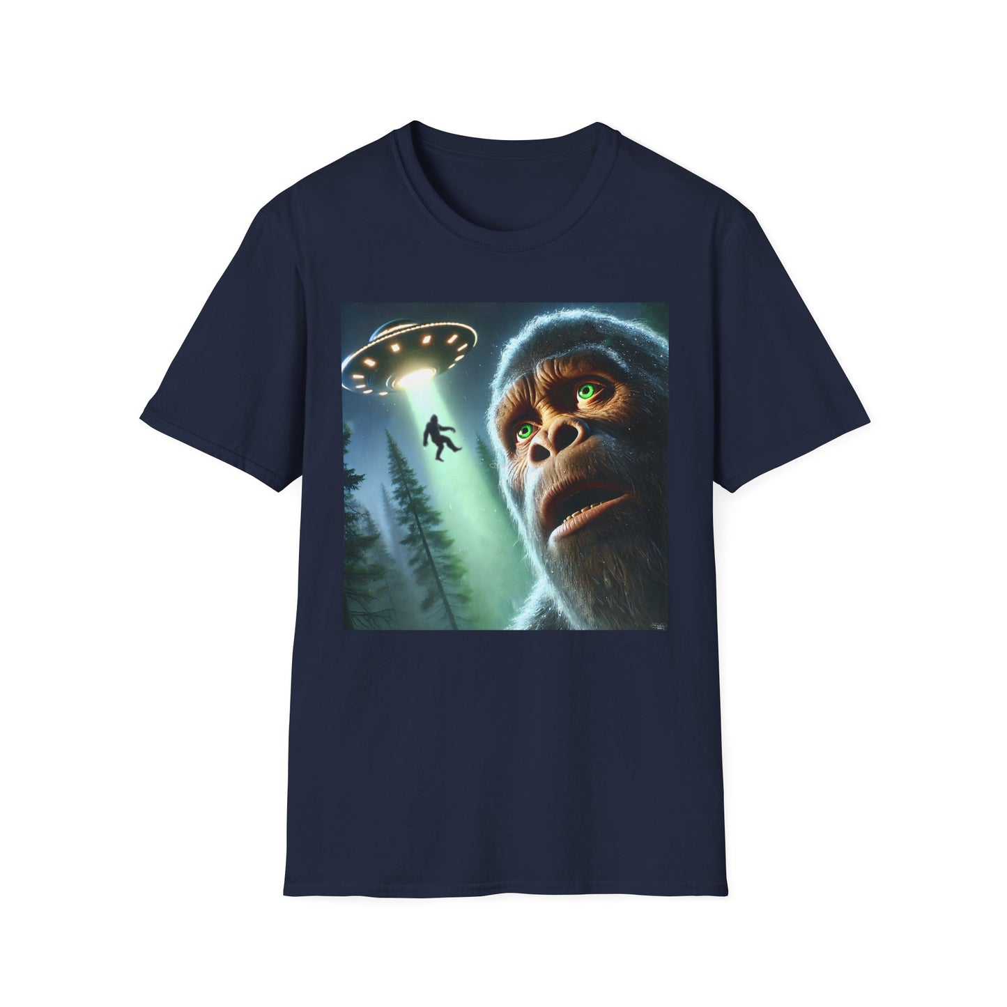 Bigfoot UFO Unisex T-Shirt, Funny Graphic Tee, Gift for Alien Lovers, Unique Summer Shirt, Casual Everyday Wear, t-shirt, tshirts, party