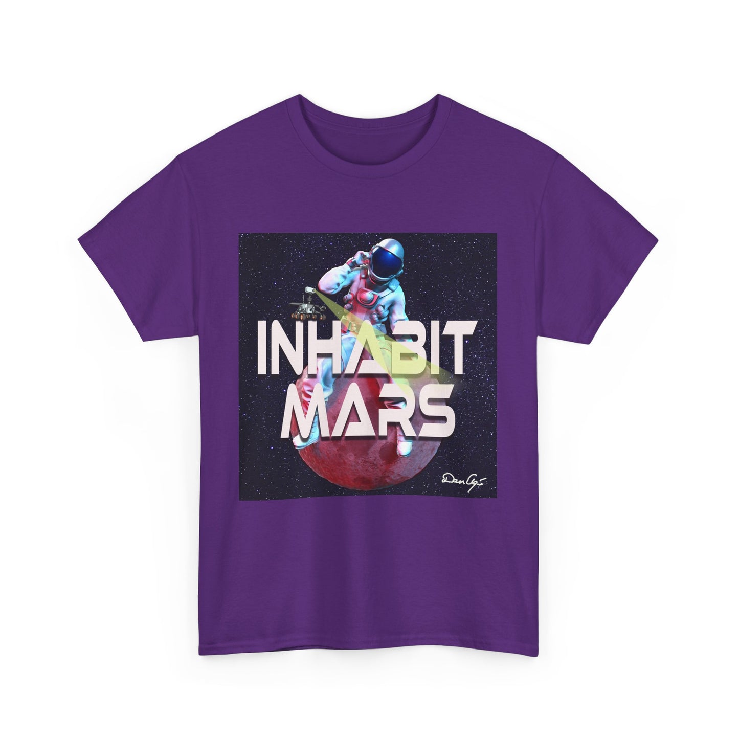 Inhabit Mars, Unisex Heavy Cotton Tee, Space, SpaceX, Universe, UFO, multiverse, graphic design, png, graphic design, t-shirts, tee