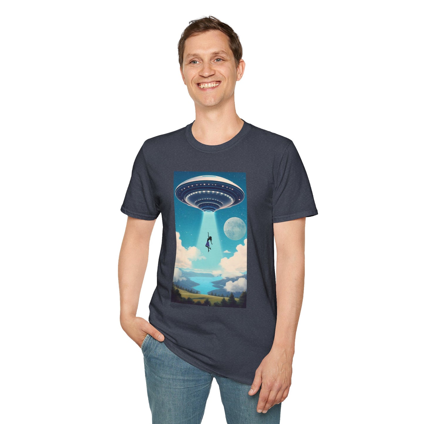 Cosmic Abduction Unisex T-Shirt | Space Alien Tee, UFO Graphic Shirt, Sci-Fi Fan Gift, Casual Style, Cool Vintage Look