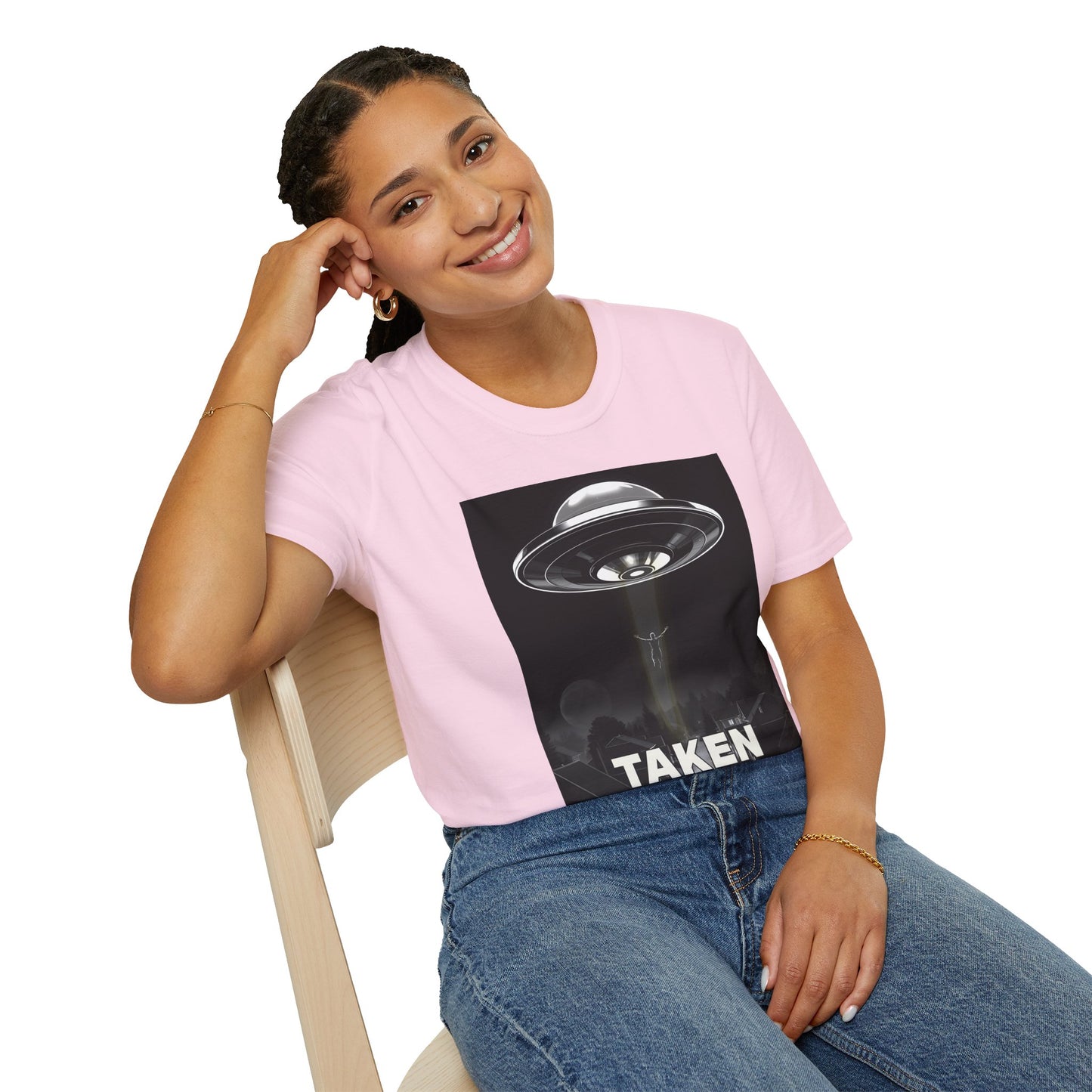 Taken 3, Alien Theme Unisex Softstyle T-Shirt, Fun Graphic Tee for UFO Lovers, Great for Casual Wear, Gifts for Sci-Fi Fans, Cool Shirt
