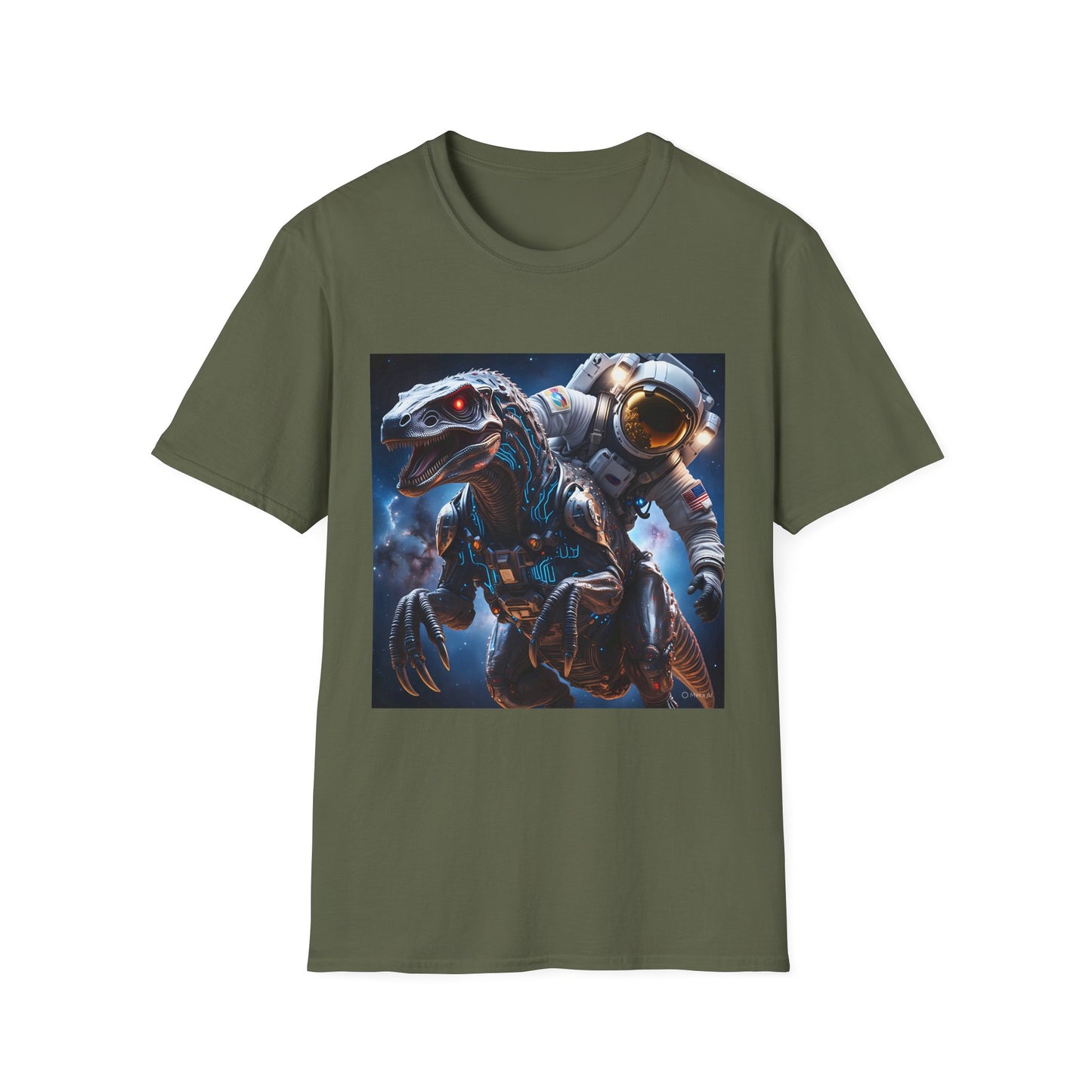 Space Dinosaur Unisex Softstyle T-Shirt, Fun Gift for Kids, Science Fiction Tee, Unique Graphic Shirt, Cool Outfit for Parties, t-shirt, tshirt, png