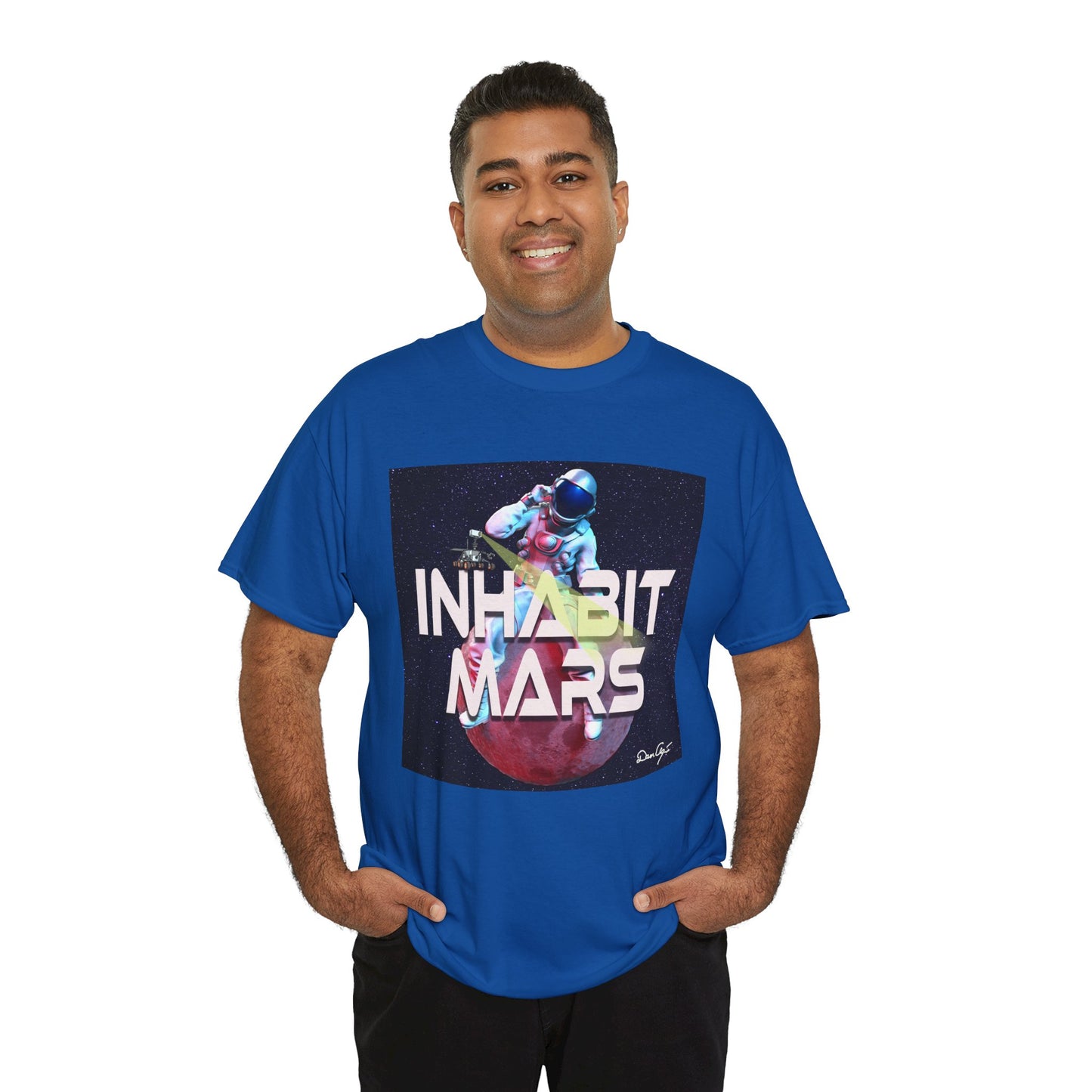 Inhabit Mars, Unisex Heavy Cotton Tee, Space, SpaceX, Universe, UFO, multiverse, graphic design, png, graphic design, t-shirts, tee