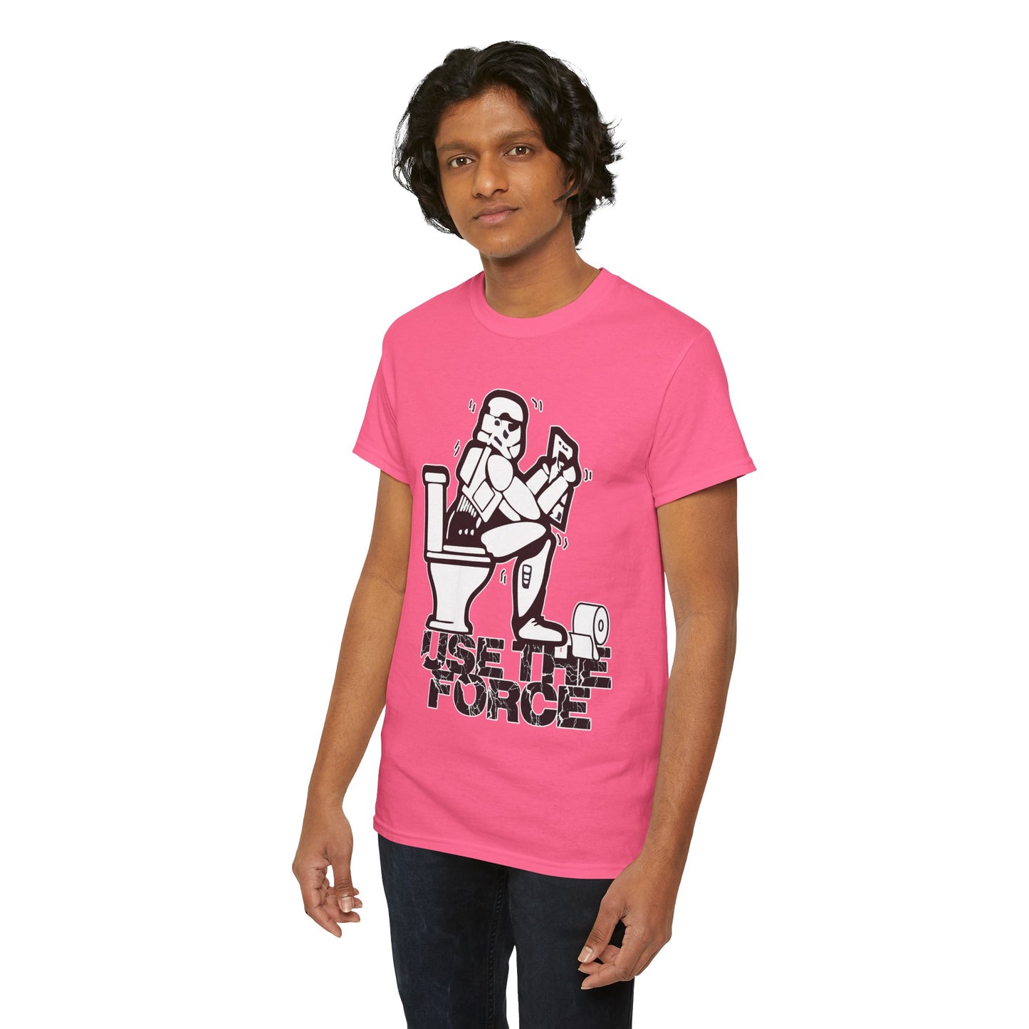 Use The Force, Unisex Heavy Cotton Tee, Star Wars, funny, restroom jokes, graphic design, png