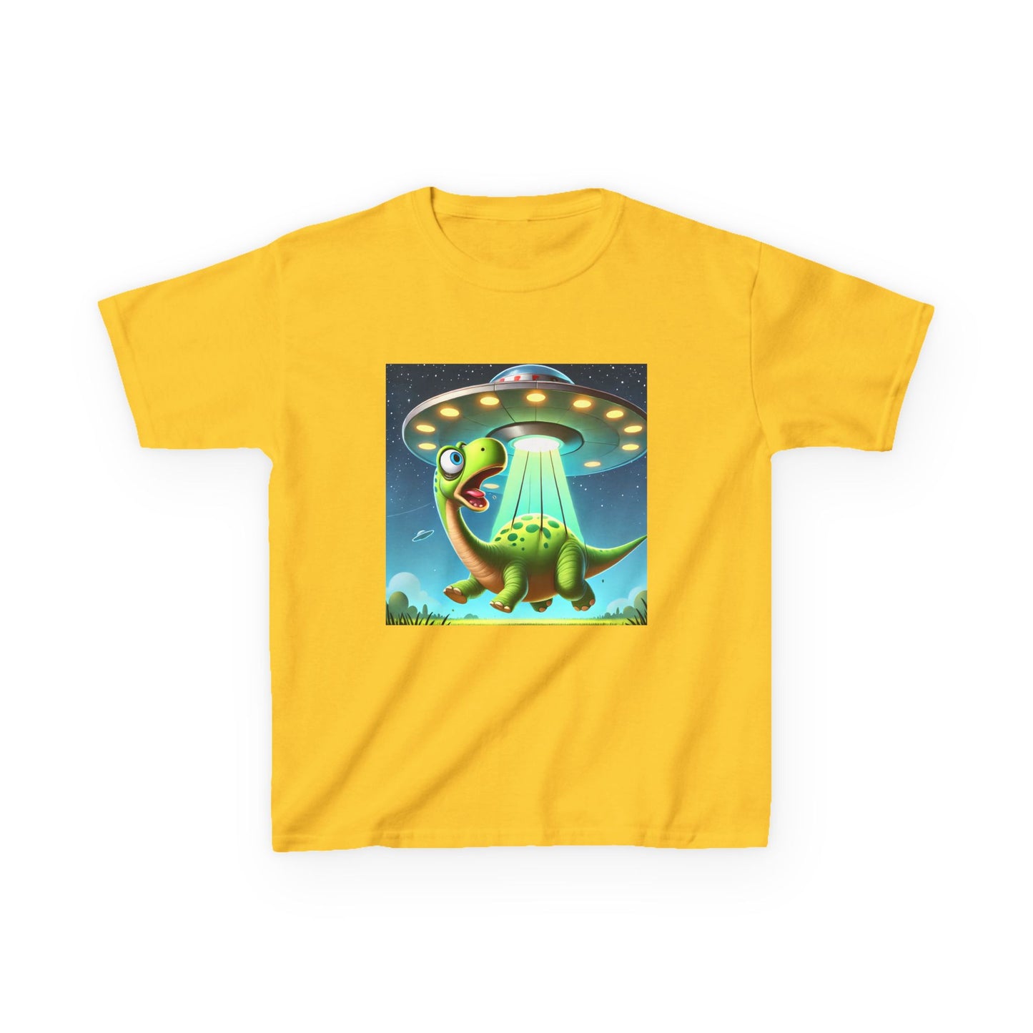Dinosaur UFO Kids Tee, Fun Graphic Shirt for Boys and Girls, Perfect for Birthdays, Parties, Casual Wear, Gifts, tshirt, t-shirt