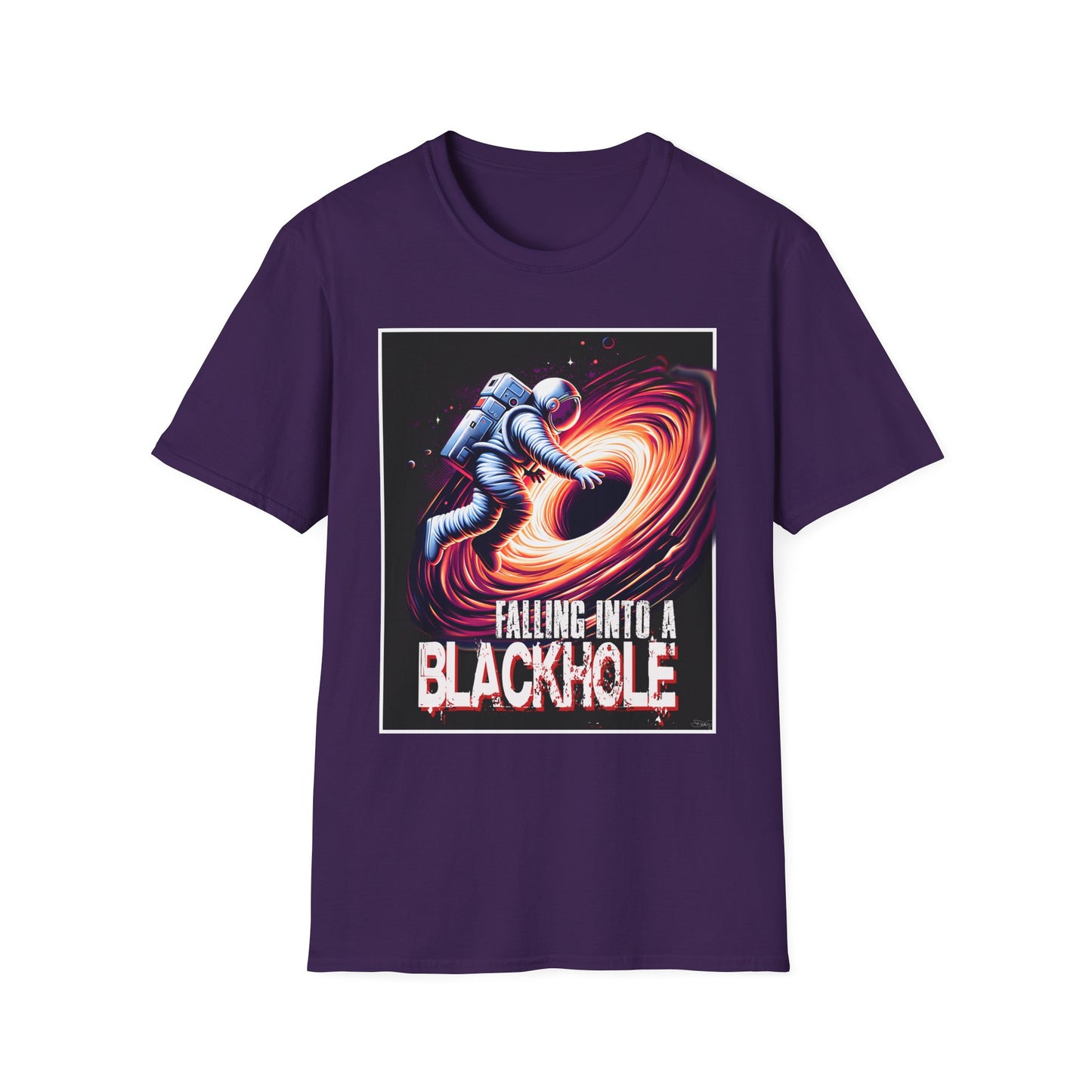 Falling Into a Blackhole Unisex Softstyle, T-Shirt, Space Lover Gift, Sci-Fi Tee, Astronomy Shirt, Creative Graphic T-Shirt, Gift Astronaut