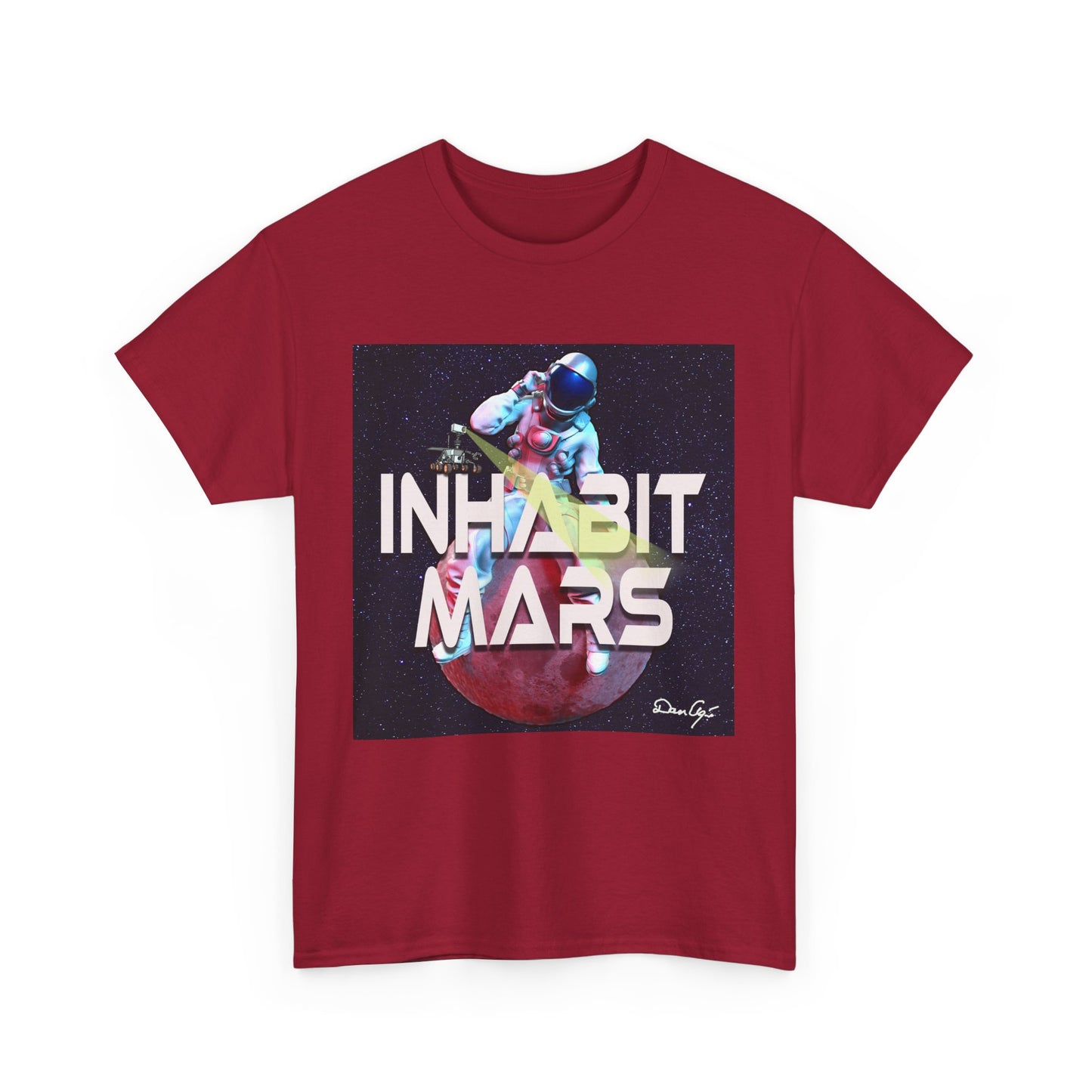 Inhabit Mars, Unisex Heavy Cotton Tee, Space, SpaceX, Universe, UFO, multiverse, graphic design, png, graphic design, t-shirts, tee