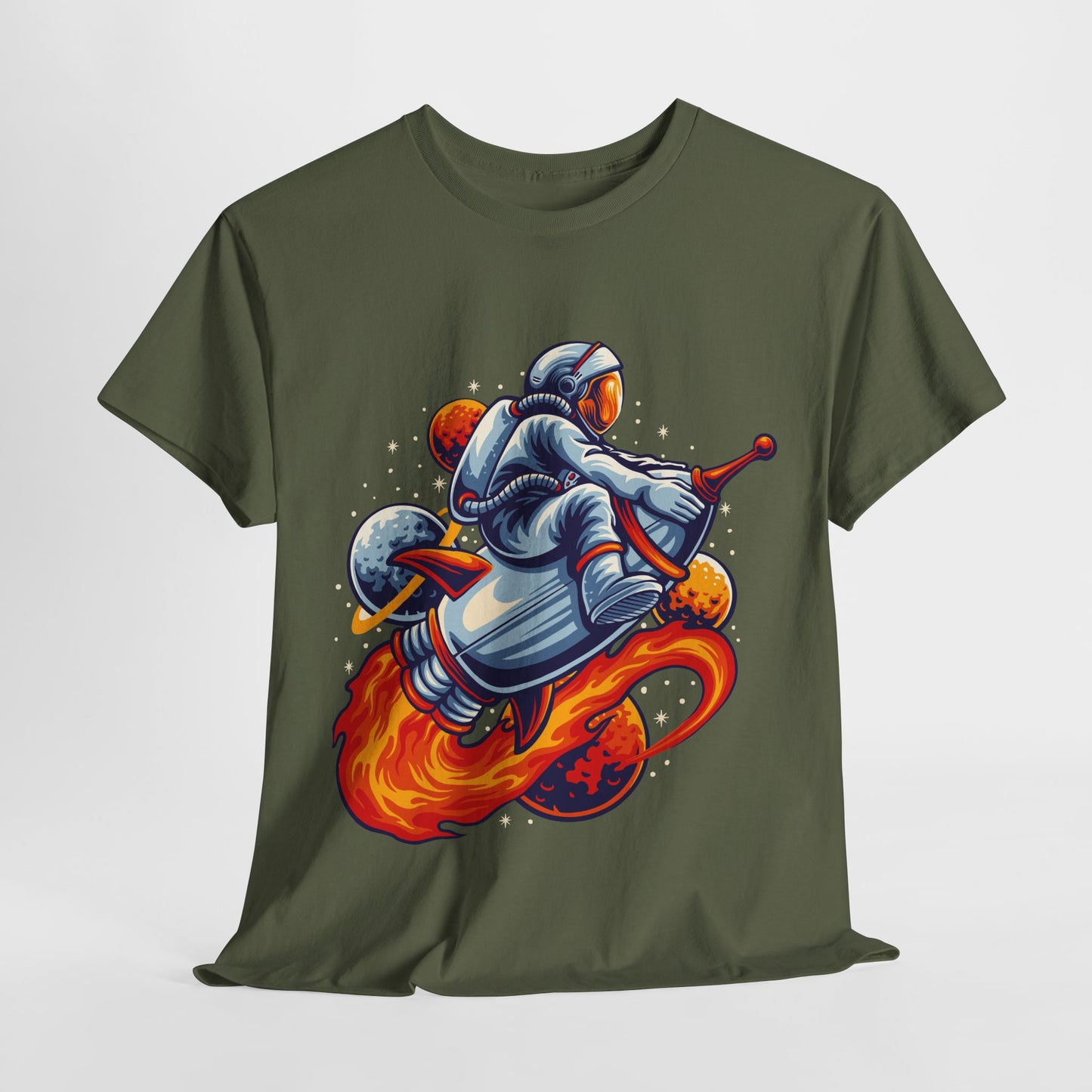 Retro Space Explorer Unisex Heavy Cotton Tee, graphic designed, tees, t-shirt, t-shirts, png