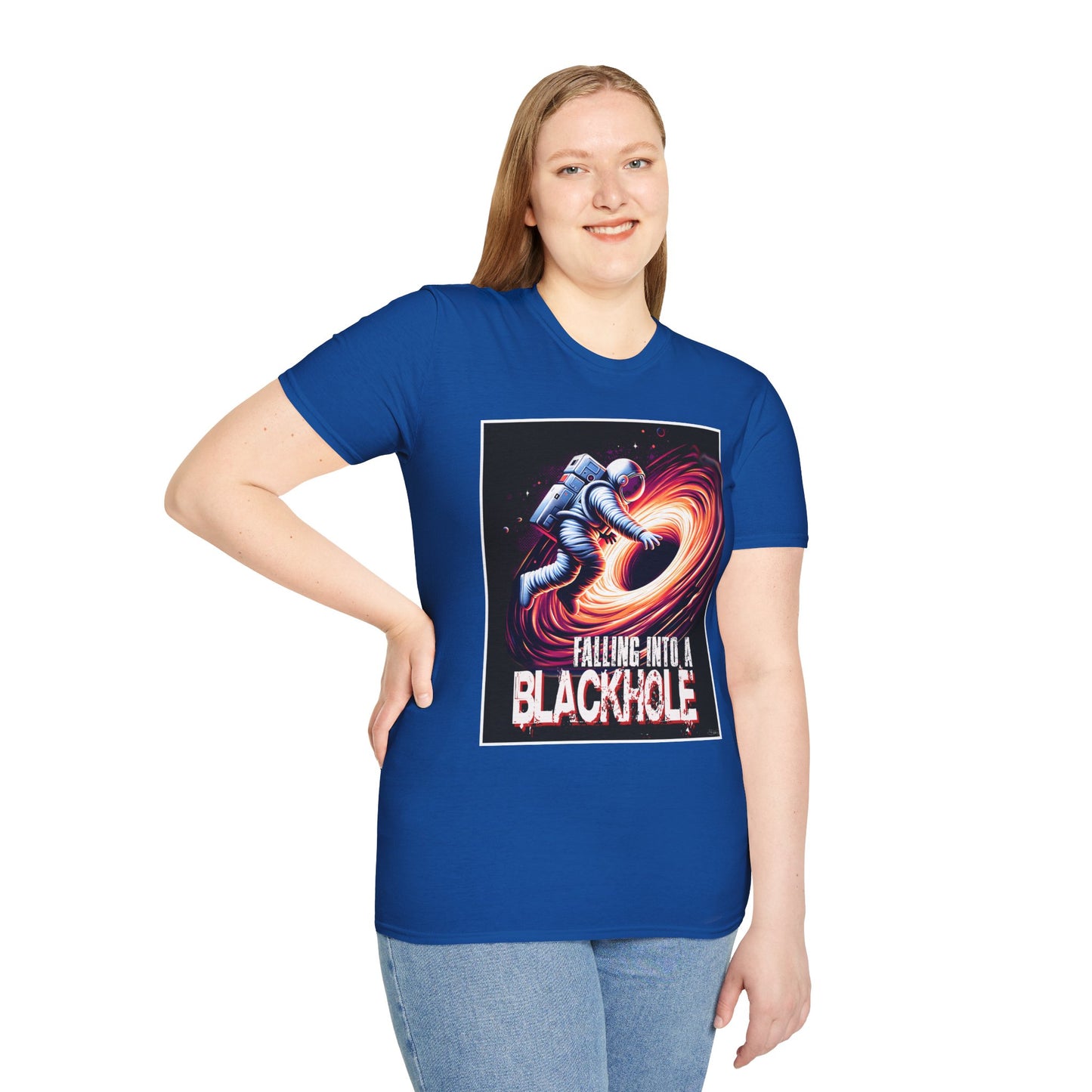 Falling Into a Blackhole Unisex Softstyle, T-Shirt, Space Lover Gift, Sci-Fi Tee, Astronomy Shirt, Creative Graphic T-Shirt, Gift Astronaut