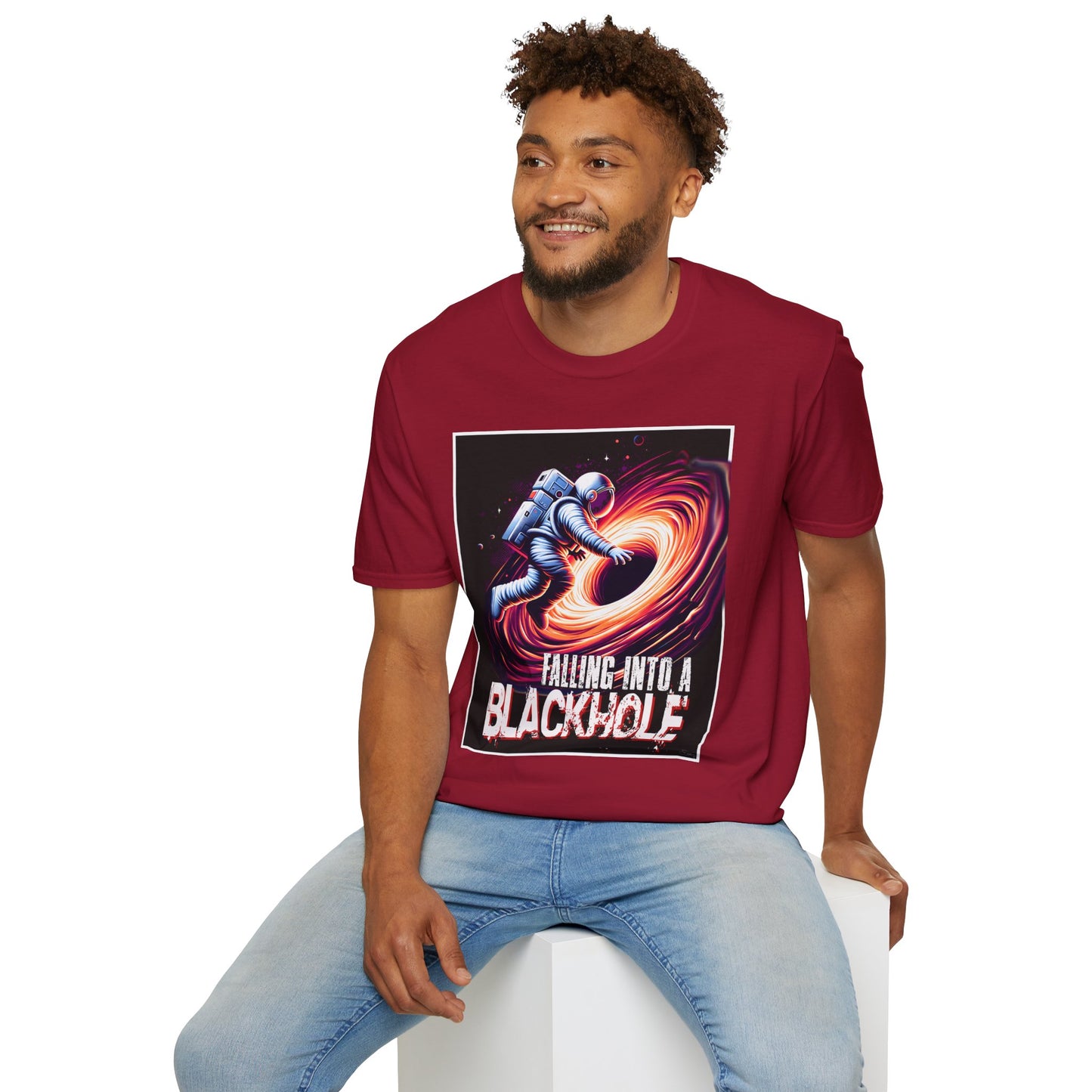 Falling Into a Blackhole Unisex Softstyle, T-Shirt, Space Lover Gift, Sci-Fi Tee, Astronomy Shirt, Creative Graphic T-Shirt, Gift Astronaut