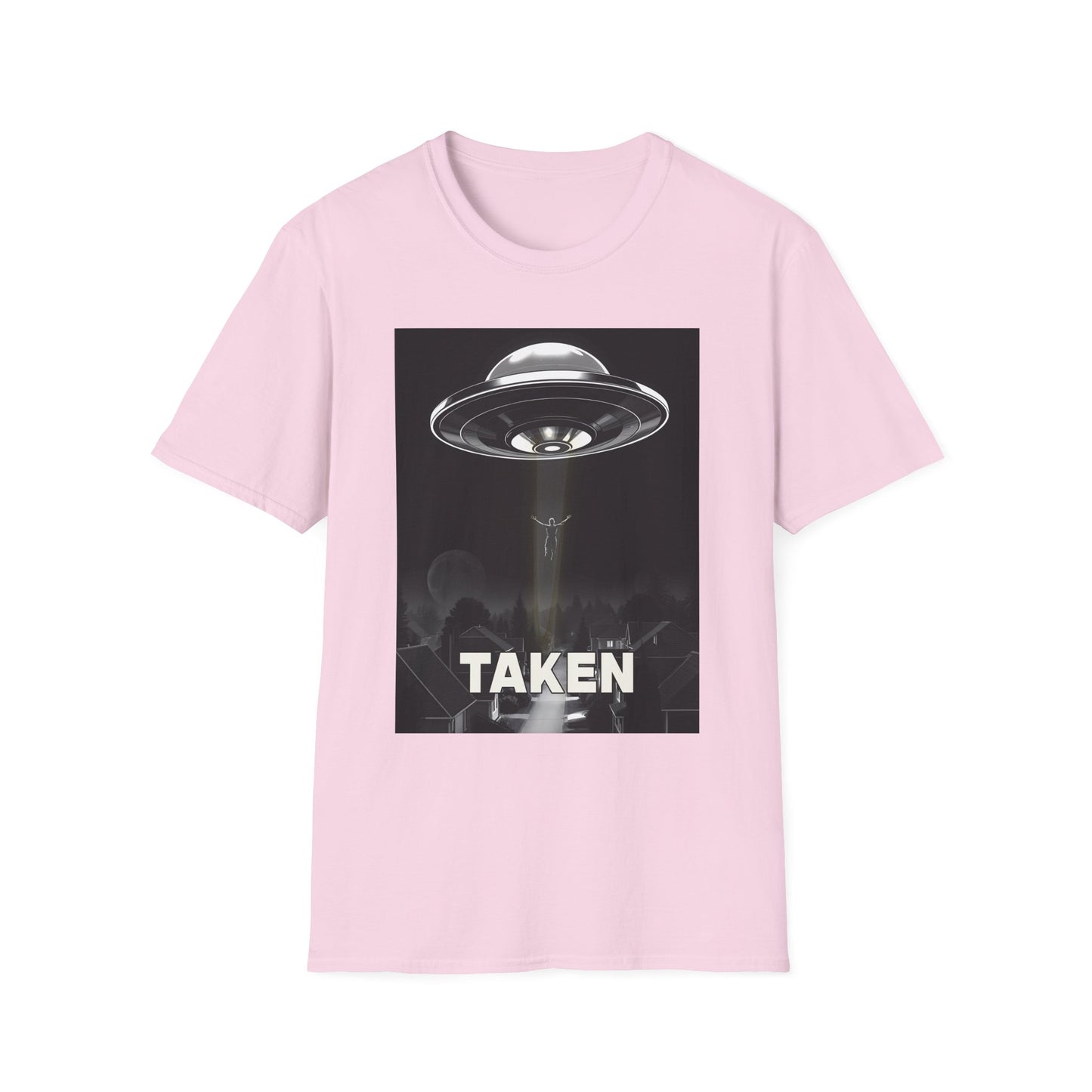 Taken 3, Alien Theme Unisex Softstyle T-Shirt, Fun Graphic Tee for UFO Lovers, Great for Casual Wear, Gifts for Sci-Fi Fans, Cool Shirt