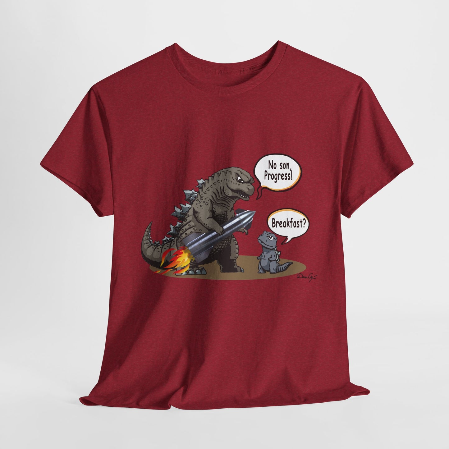 Godzilla, Son and SpaceX, Unisex Heavy Cotton Tee, print design, t-shirt, t-shirts, t-shirts, png, funny, cartoons, tee
