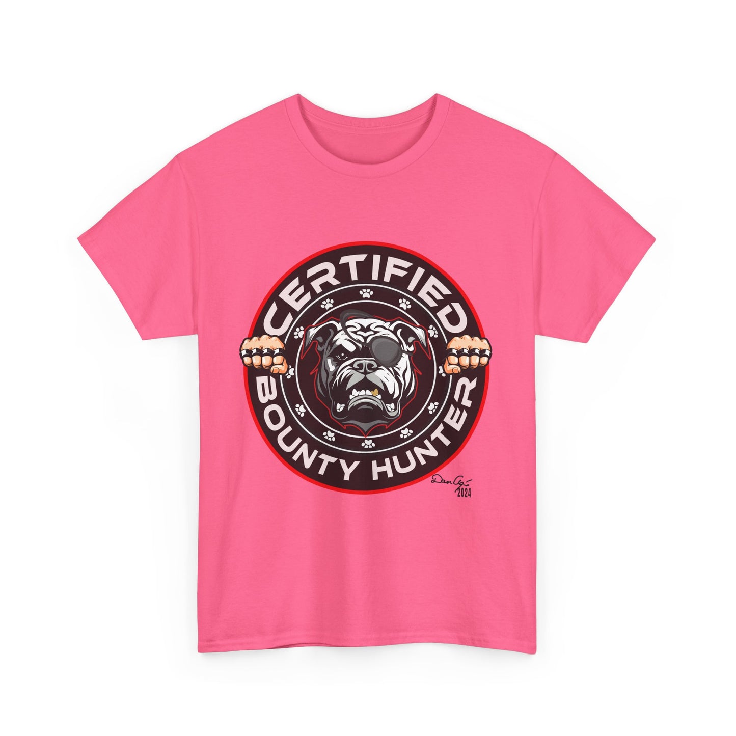 Certified Bounty Hunter, Unisex Heavy Cotton Tee, comedy, bulldog, print design, png, GraphicTees