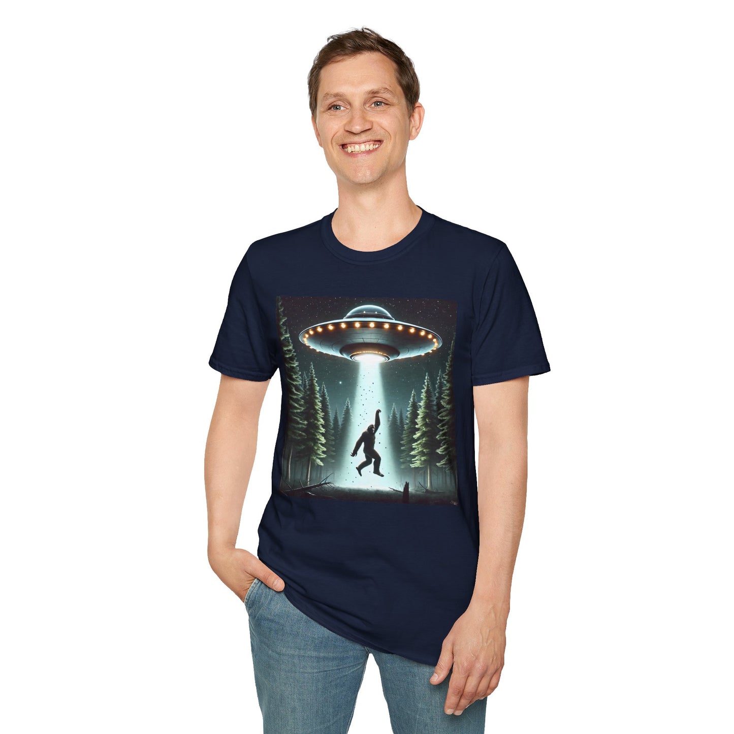 Funny UFO Abduction Unisex T-Shirt, Alien Theme Tee, Gift for Sci-Fi Lovers, Cool Graphic Shirt, Quirky Apparel, Unique Vintage Style