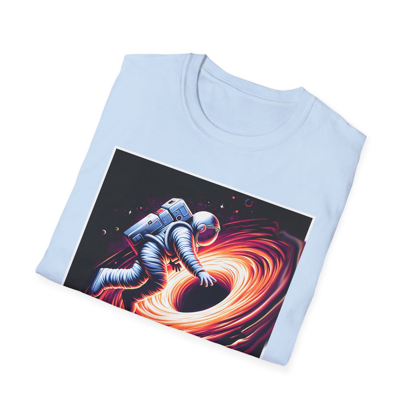 Falling Into a Blackhole Unisex Softstyle, T-Shirt, Space Lover Gift, Sci-Fi Tee, Astronomy Shirt, Creative Graphic T-Shirt, Gift Astronaut
