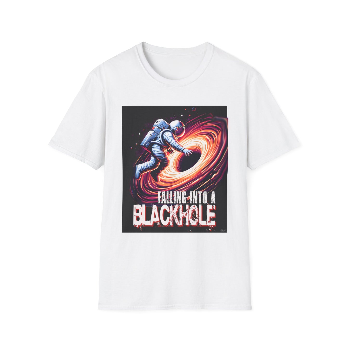 Falling Into a Blackhole Unisex Softstyle, T-Shirt, Space Lover Gift, Sci-Fi Tee, Astronomy Shirt, Creative Graphic T-Shirt, Gift Astronaut