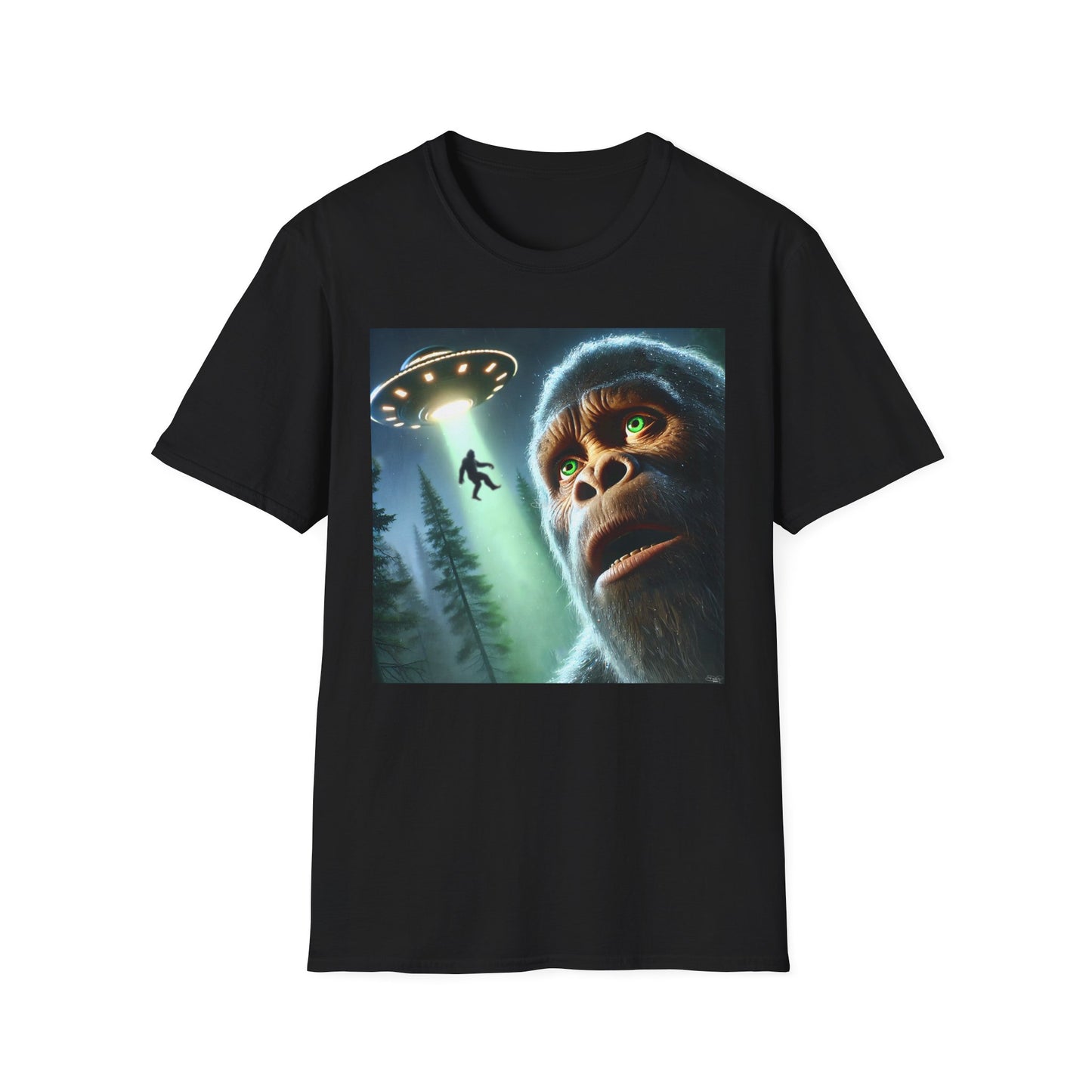 Bigfoot UFO Unisex T-Shirt, Funny Graphic Tee, Gift for Alien Lovers, Unique Summer Shirt, Casual Everyday Wear, t-shirt, tshirts, party