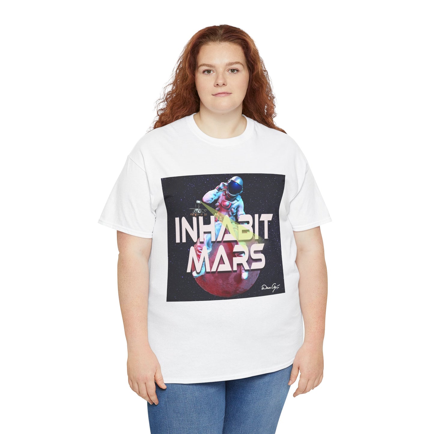 Inhabit Mars, Unisex Heavy Cotton Tee, Space, SpaceX, Universe, UFO, multiverse, graphic design, png, graphic design, t-shirts, tee