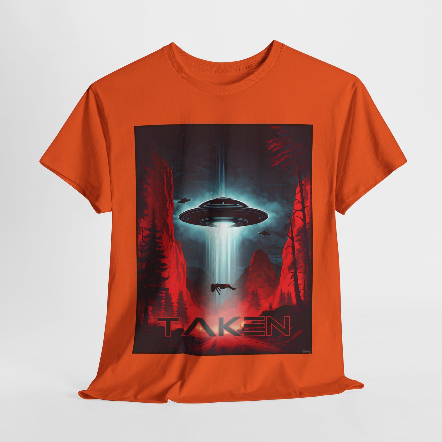 Taken, Unisex Heavy Cotton Tee, UFO inspired t-shirt, graphic design, art, png, t-shirts, tshirts, tee
