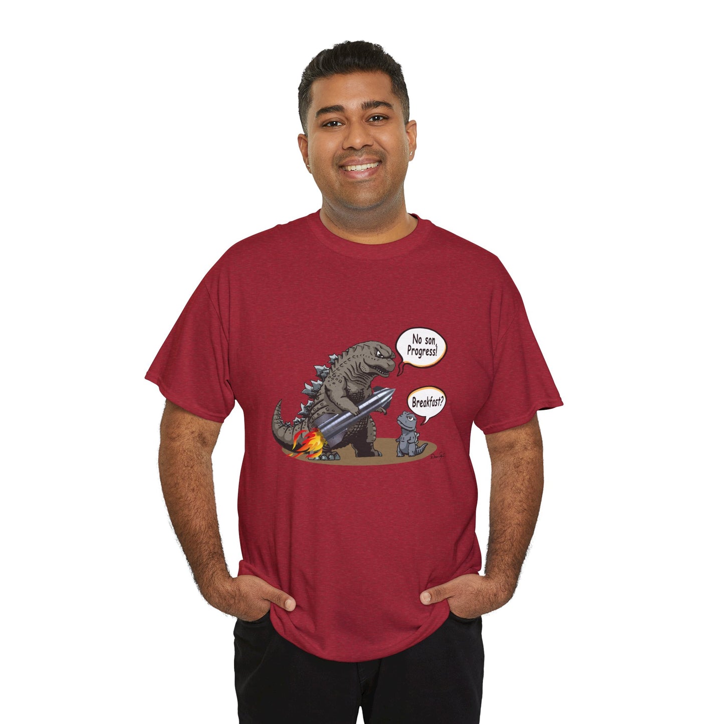 Godzilla, Son and SpaceX, Unisex Heavy Cotton Tee, print design, t-shirt, t-shirts, t-shirts, png, funny, cartoons, tee