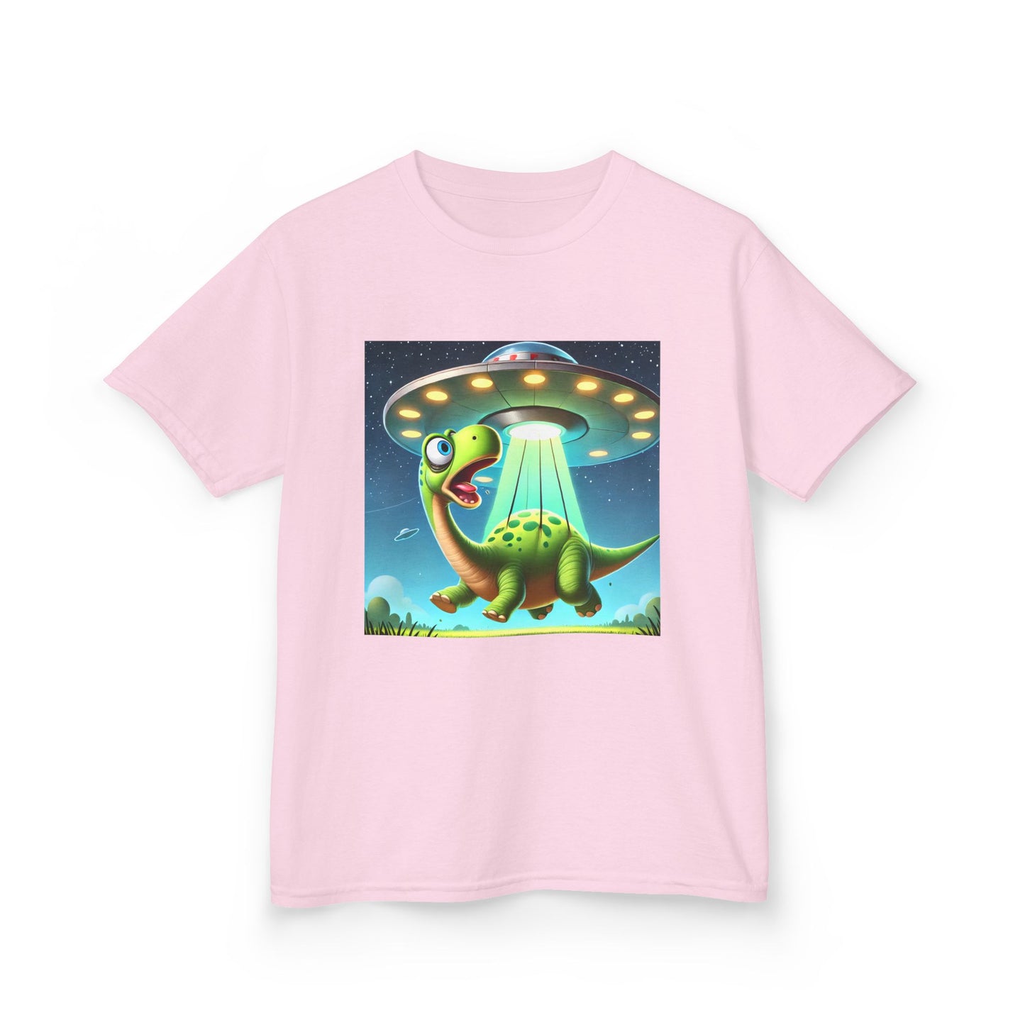 Dinosaur UFO Kids Tee, Fun Graphic Shirt for Boys and Girls, Perfect for Birthdays, Parties, Casual Wear, Gifts, tshirt, t-shirt