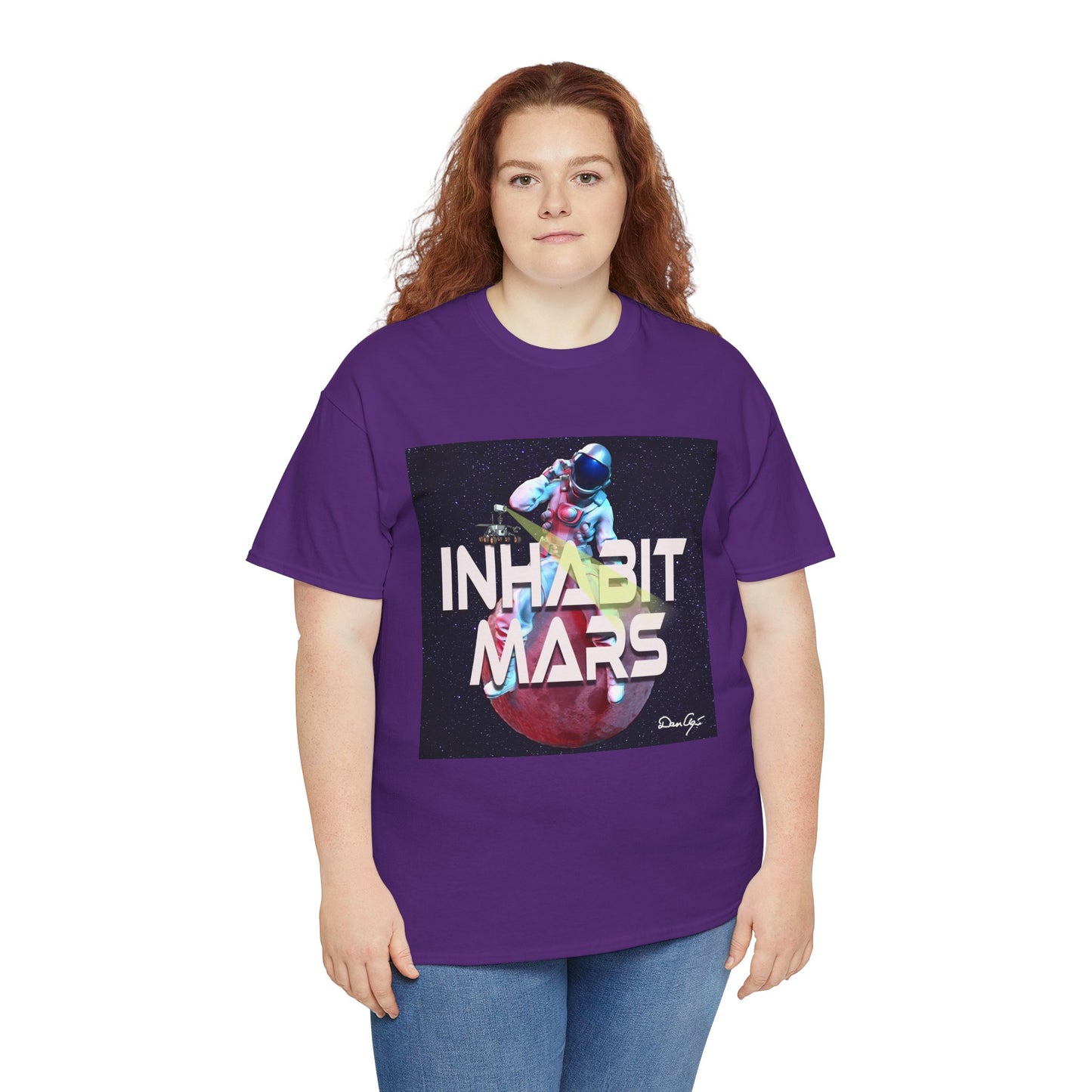 Inhabit Mars, Unisex Heavy Cotton Tee, Space, SpaceX, Universe, UFO, multiverse, graphic design, png, graphic design, t-shirts, tee