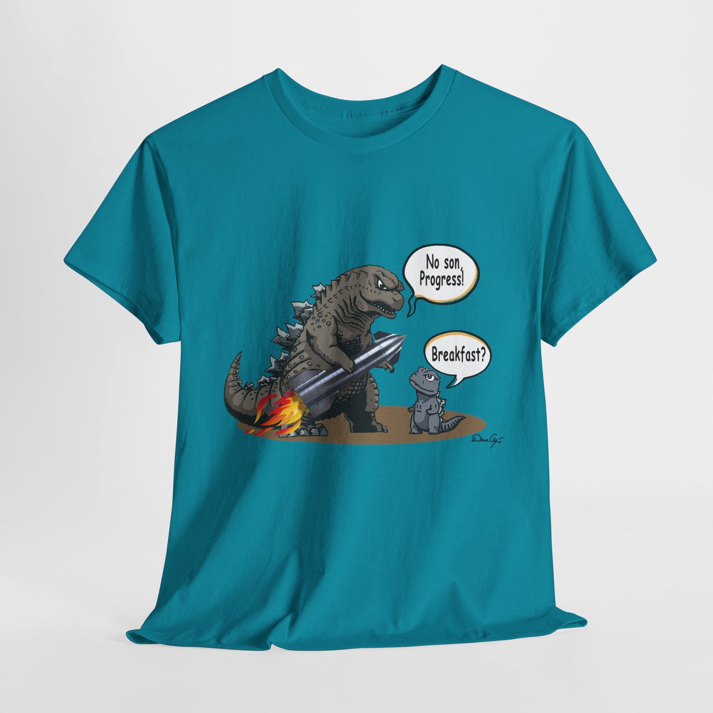 Godzilla, Son and SpaceX, Unisex Heavy Cotton Tee, print design, t-shirt, t-shirts, t-shirts, png, funny, cartoons, tee