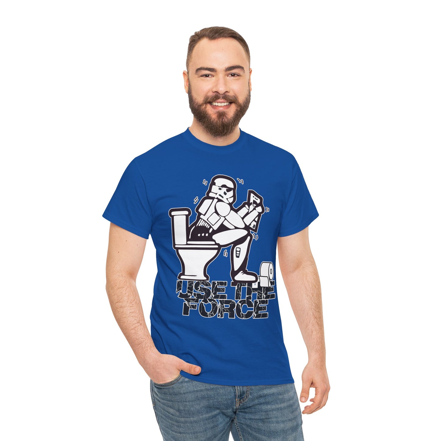 Use The Force, Unisex Heavy Cotton Tee, Star Wars, funny, restroom jokes, graphic design, png