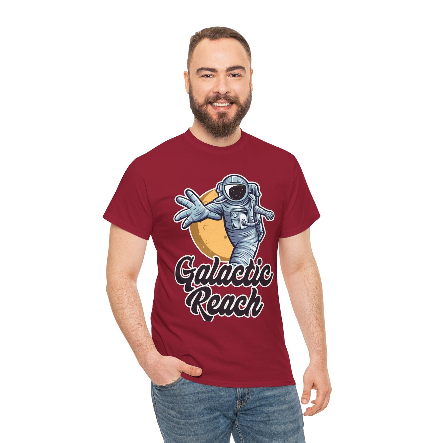 Galactic Reach, Astronaut, Unisex Heavy Cotton Tee, Express Delivery available, graphic design, png
