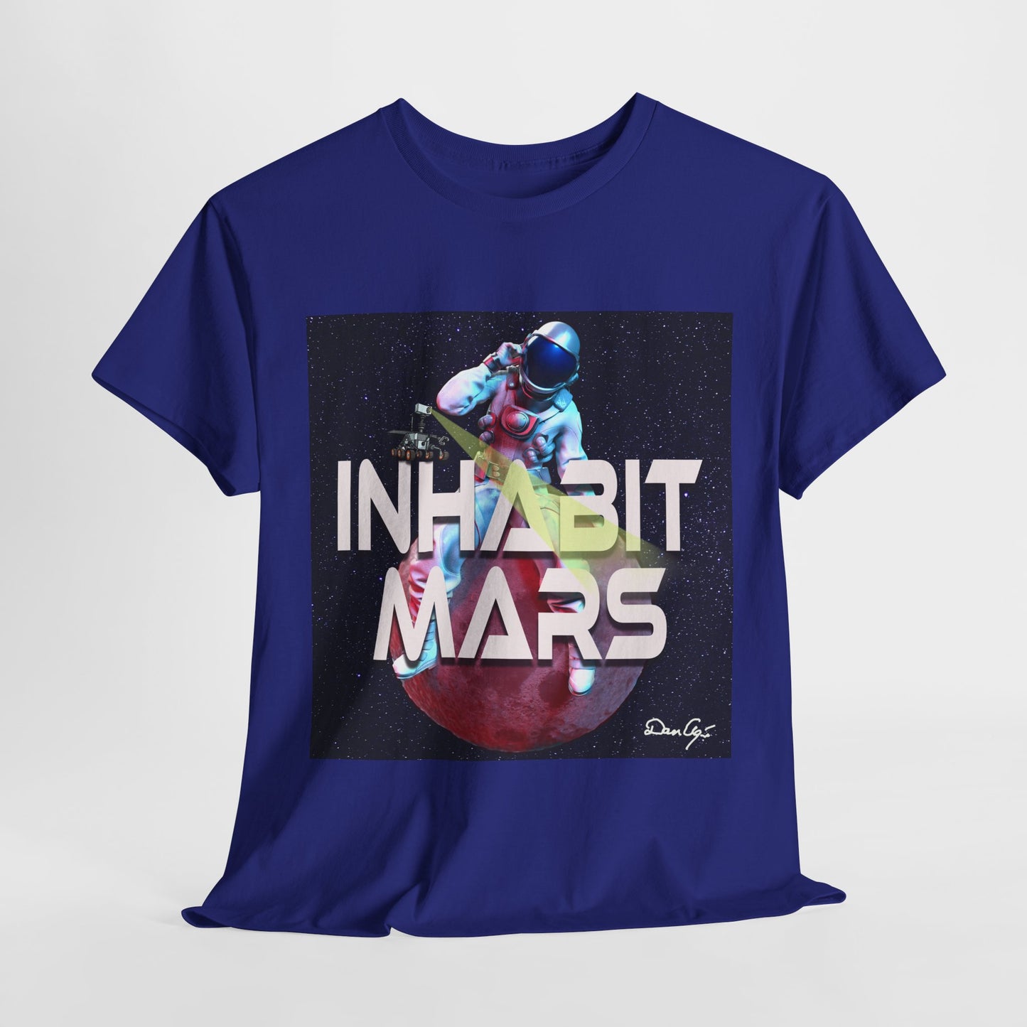 Inhabit Mars, Unisex Heavy Cotton Tee, Space, SpaceX, Universe, UFO, multiverse, graphic design, png, graphic design, t-shirts, tee