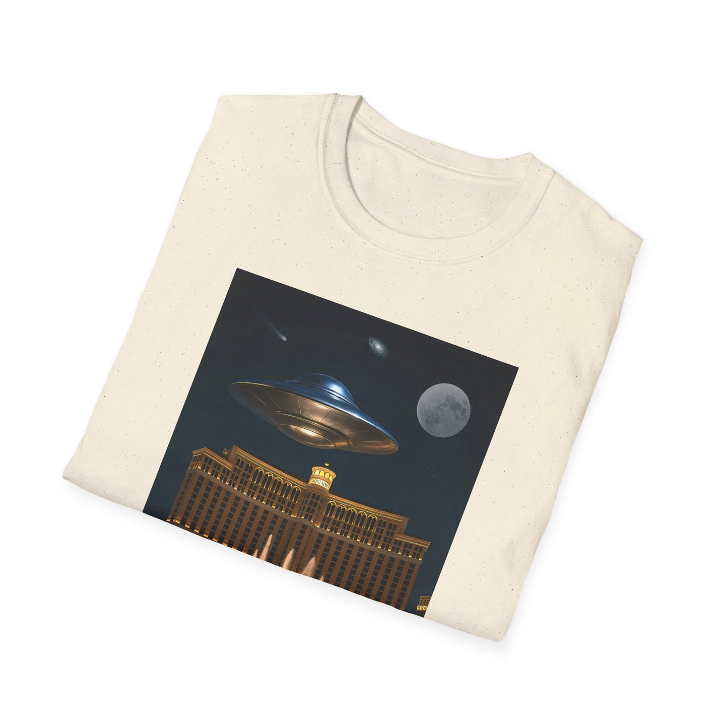 Cosmic Vibes Unisex T-Shirt - UFO & Moon Design, Relaxed Fit Tee for Space Lovers, Gift for Sci-Fi Fans, Casual Wear, Everyday Essentials, t-shirt, tshirt, png
