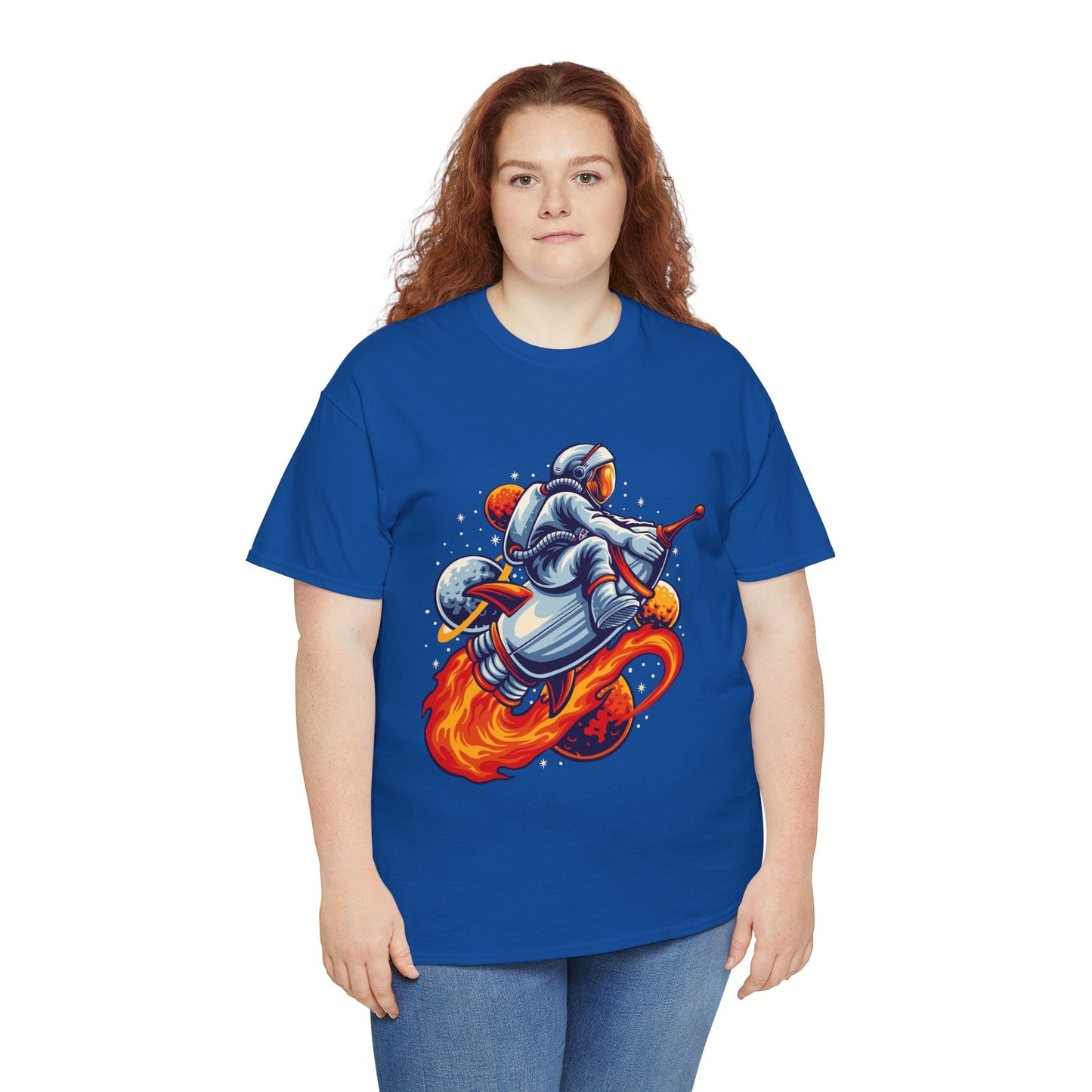 Retro Space Explorer Unisex Heavy Cotton Tee, graphic designed, tees, t-shirt, t-shirts, png