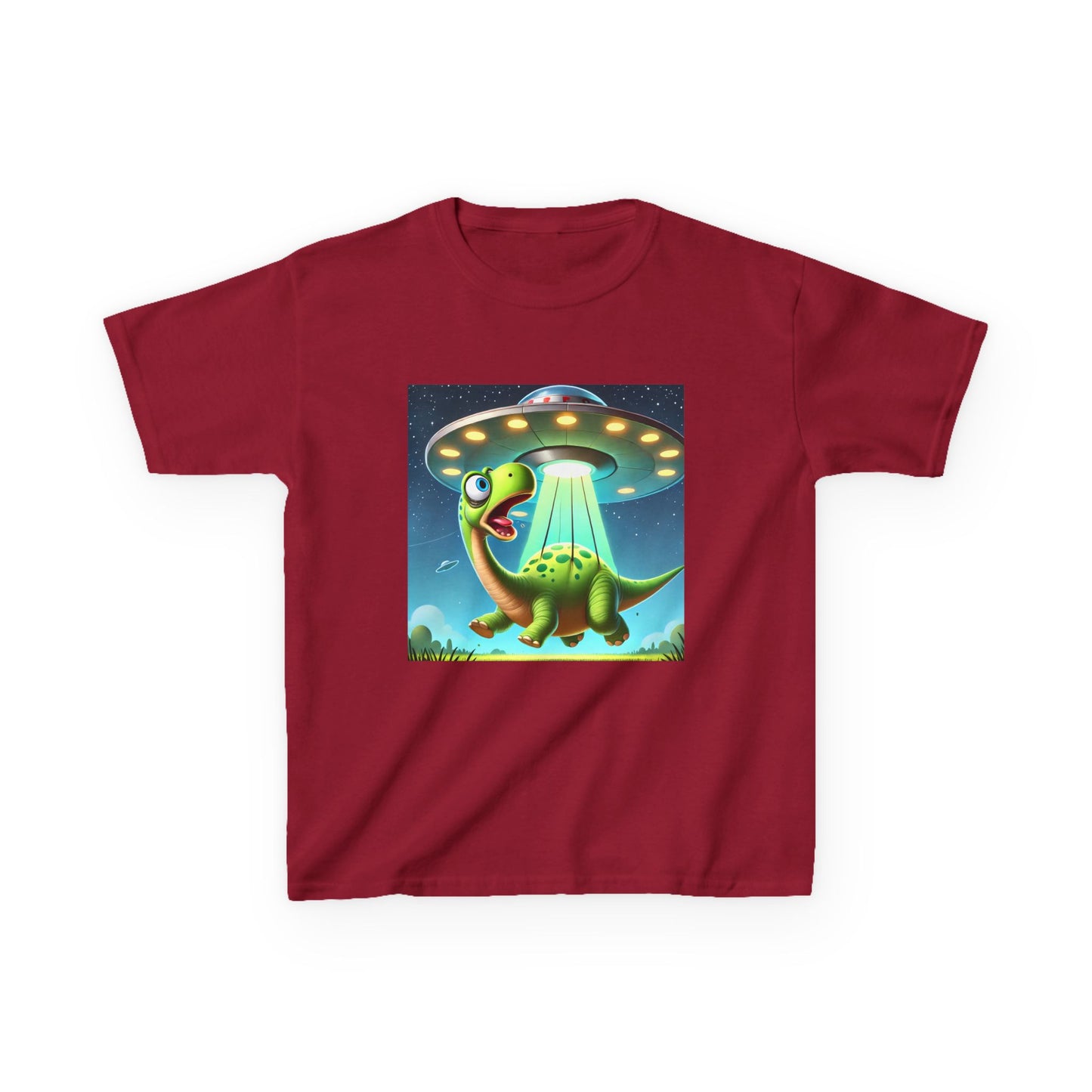 Dinosaur UFO Kids Tee, Fun Graphic Shirt for Boys and Girls, Perfect for Birthdays, Parties, Casual Wear, Gifts, tshirt, t-shirt