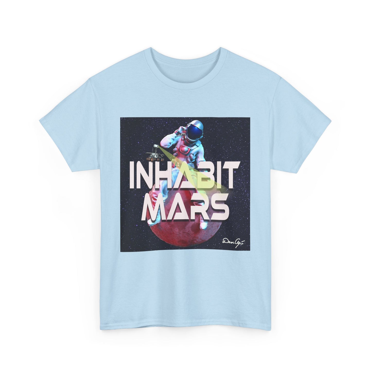 Inhabit Mars, Unisex Heavy Cotton Tee, Space, SpaceX, Universe, UFO, multiverse, graphic design, png, graphic design, t-shirts, tee