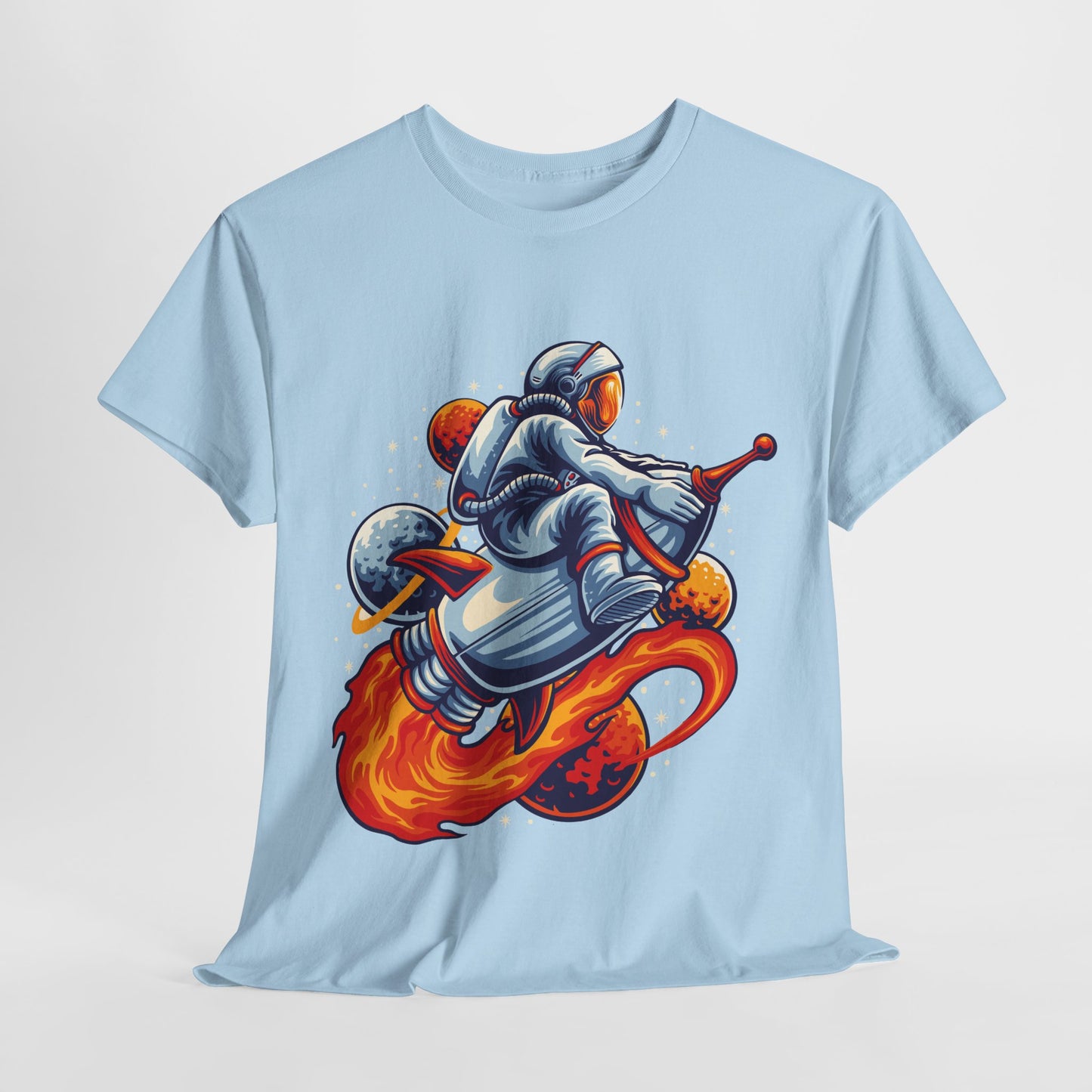 Retro Space Explorer Unisex Heavy Cotton Tee, graphic designed, tees, t-shirt, t-shirts, png