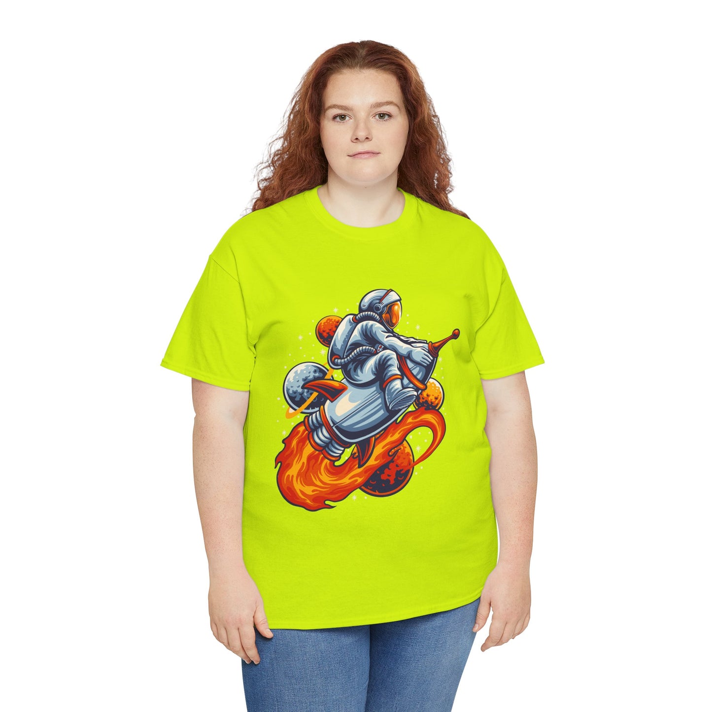 Retro Space Explorer Unisex Heavy Cotton Tee, graphic designed, tees, t-shirt, t-shirts, png