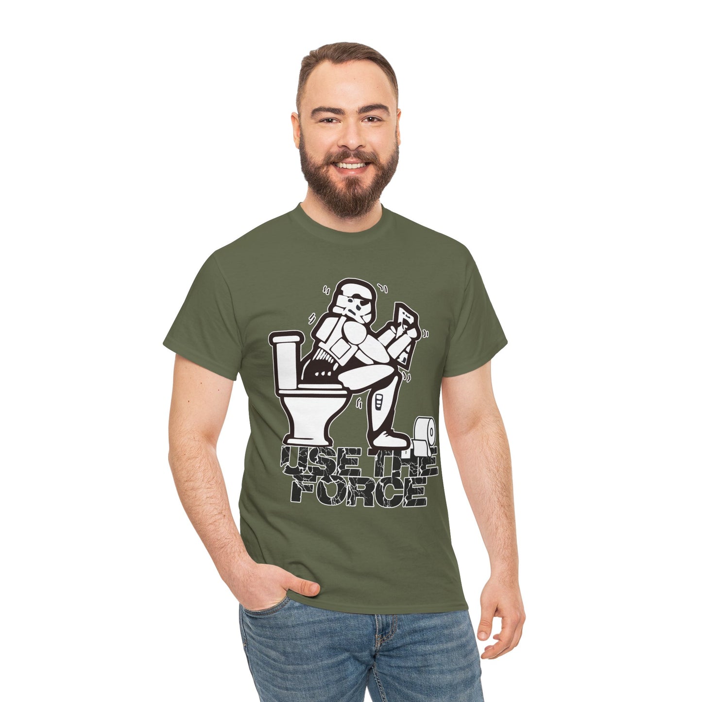 Use The Force, Unisex Heavy Cotton Tee, Star Wars, funny, restroom jokes, graphic design, png