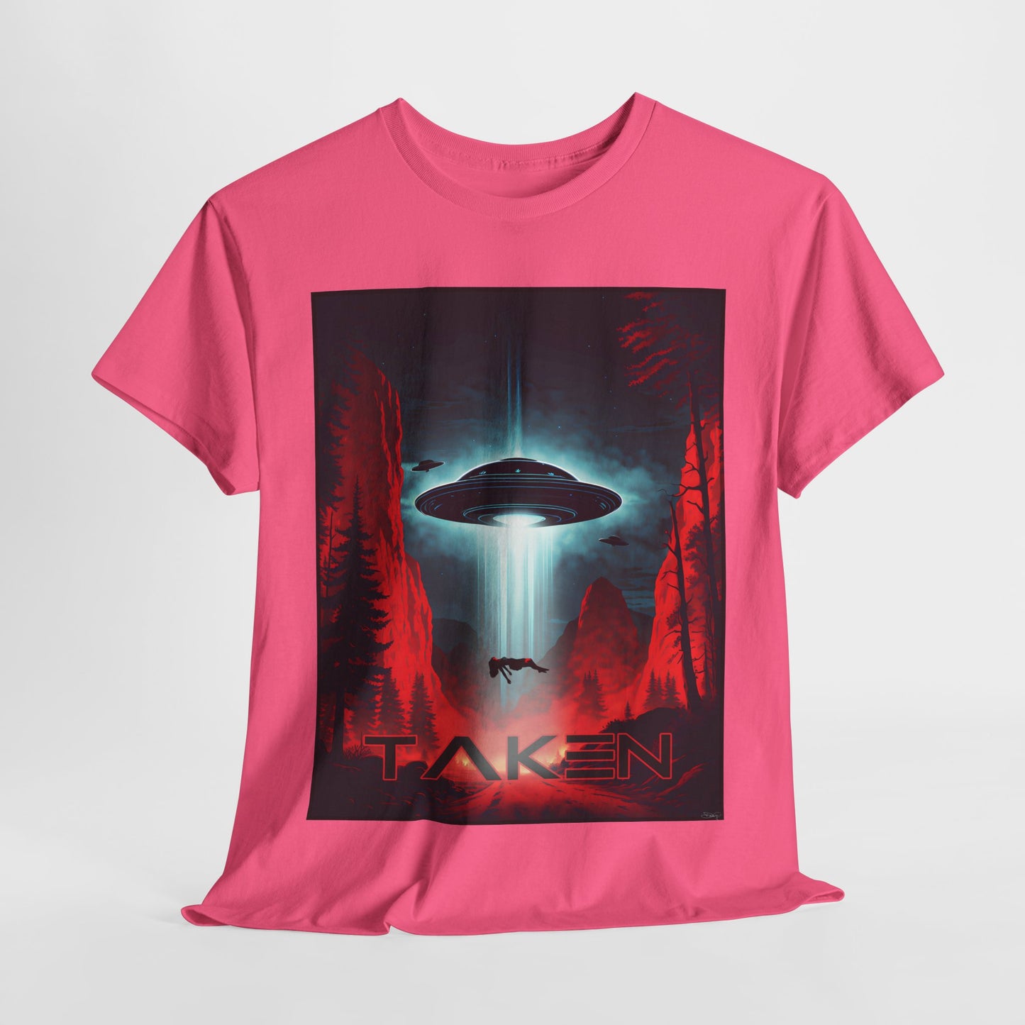 Taken, Unisex Heavy Cotton Tee, UFO inspired t-shirt, graphic design, art, png, t-shirts, tshirts, tee