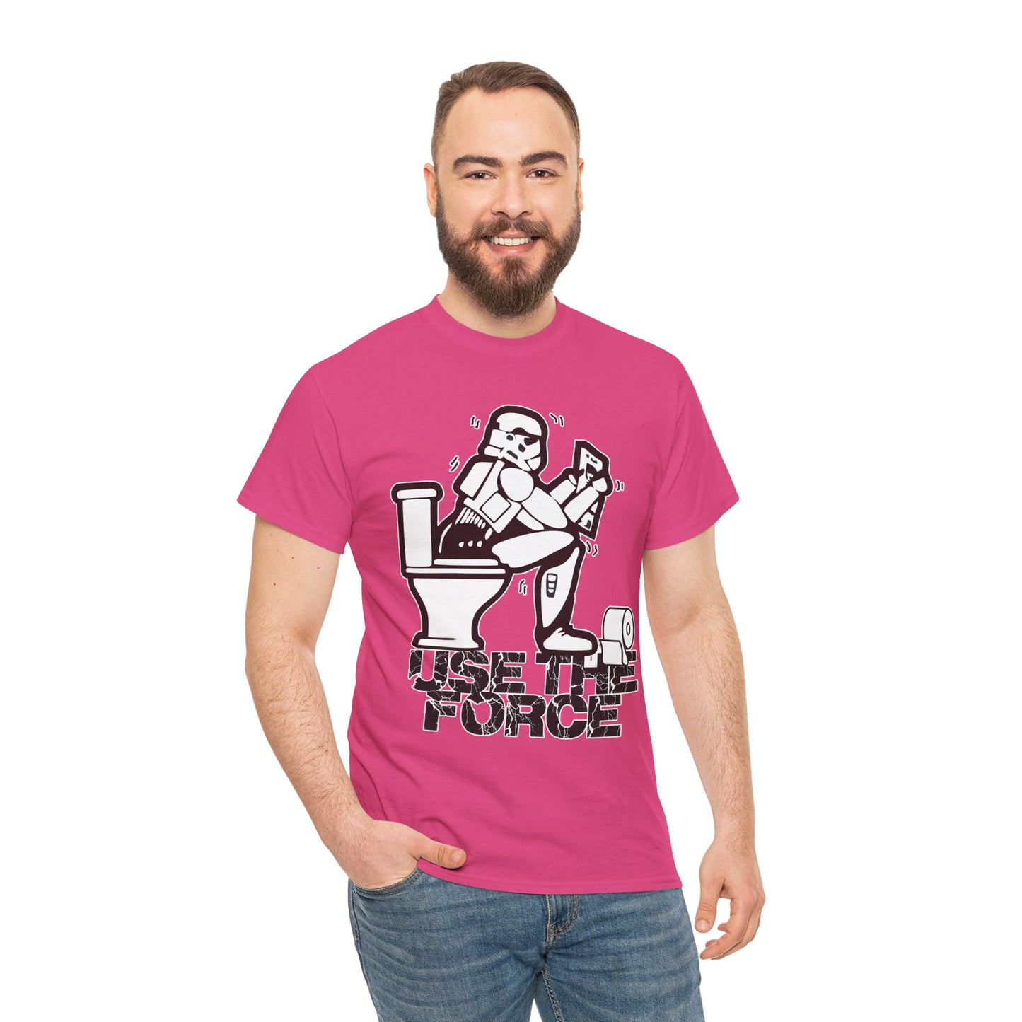 Use The Force, Unisex Heavy Cotton Tee, Star Wars, funny, restroom jokes, graphic design, png
