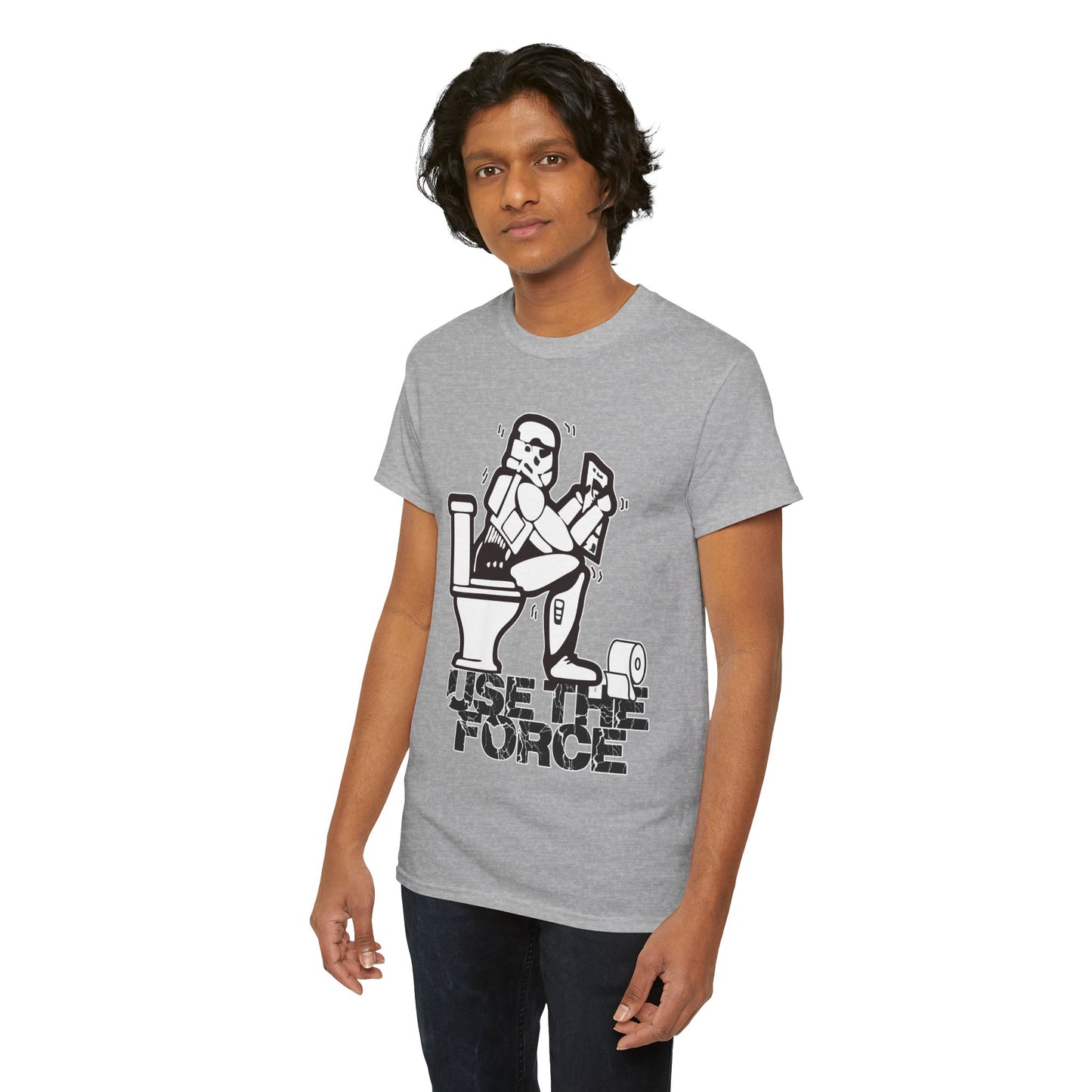 Use The Force, Unisex Heavy Cotton Tee, Star Wars, funny, restroom jokes, graphic design, png