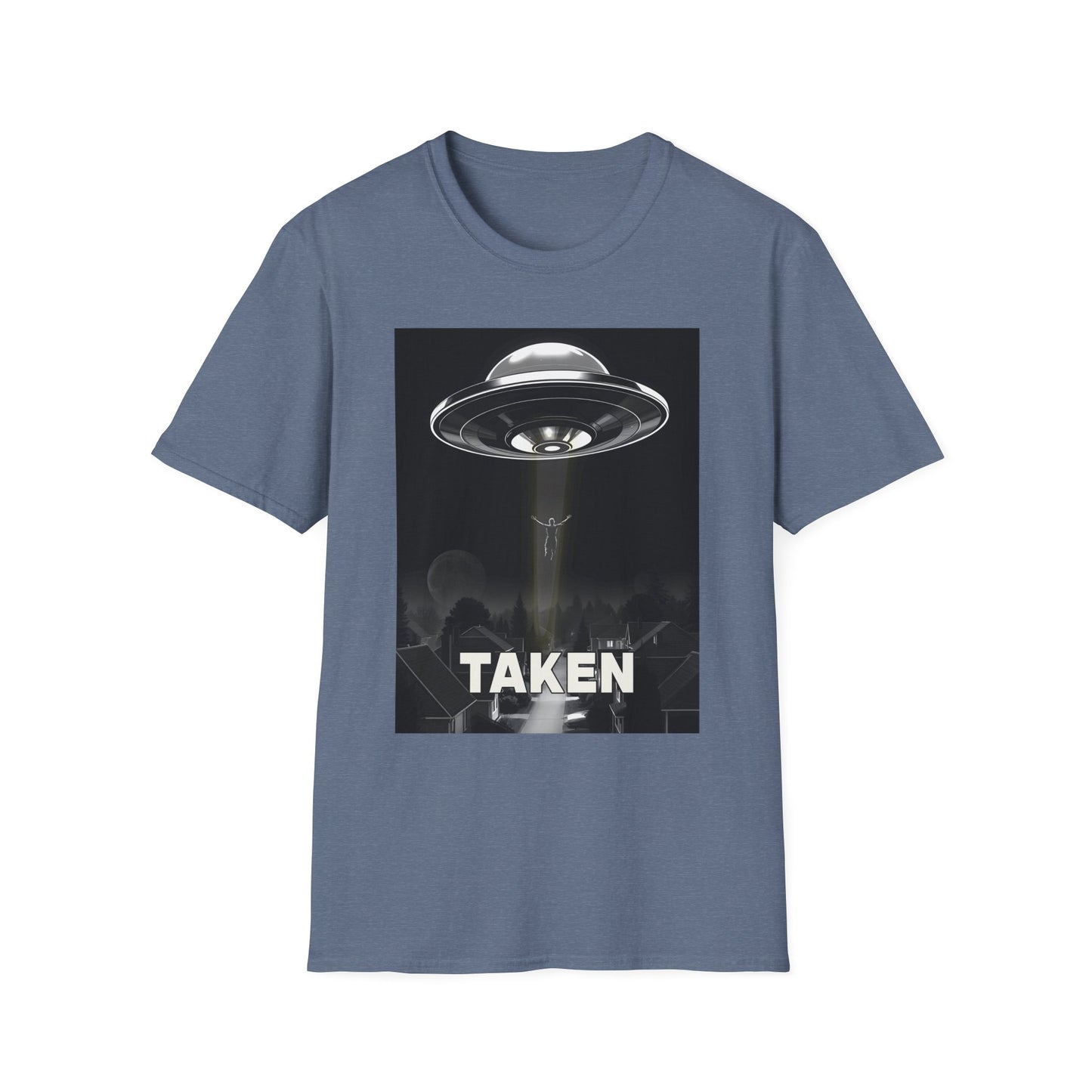 Taken 3, Alien Theme Unisex Softstyle T-Shirt, Fun Graphic Tee for UFO Lovers, Great for Casual Wear, Gifts for Sci-Fi Fans, Cool Shirt