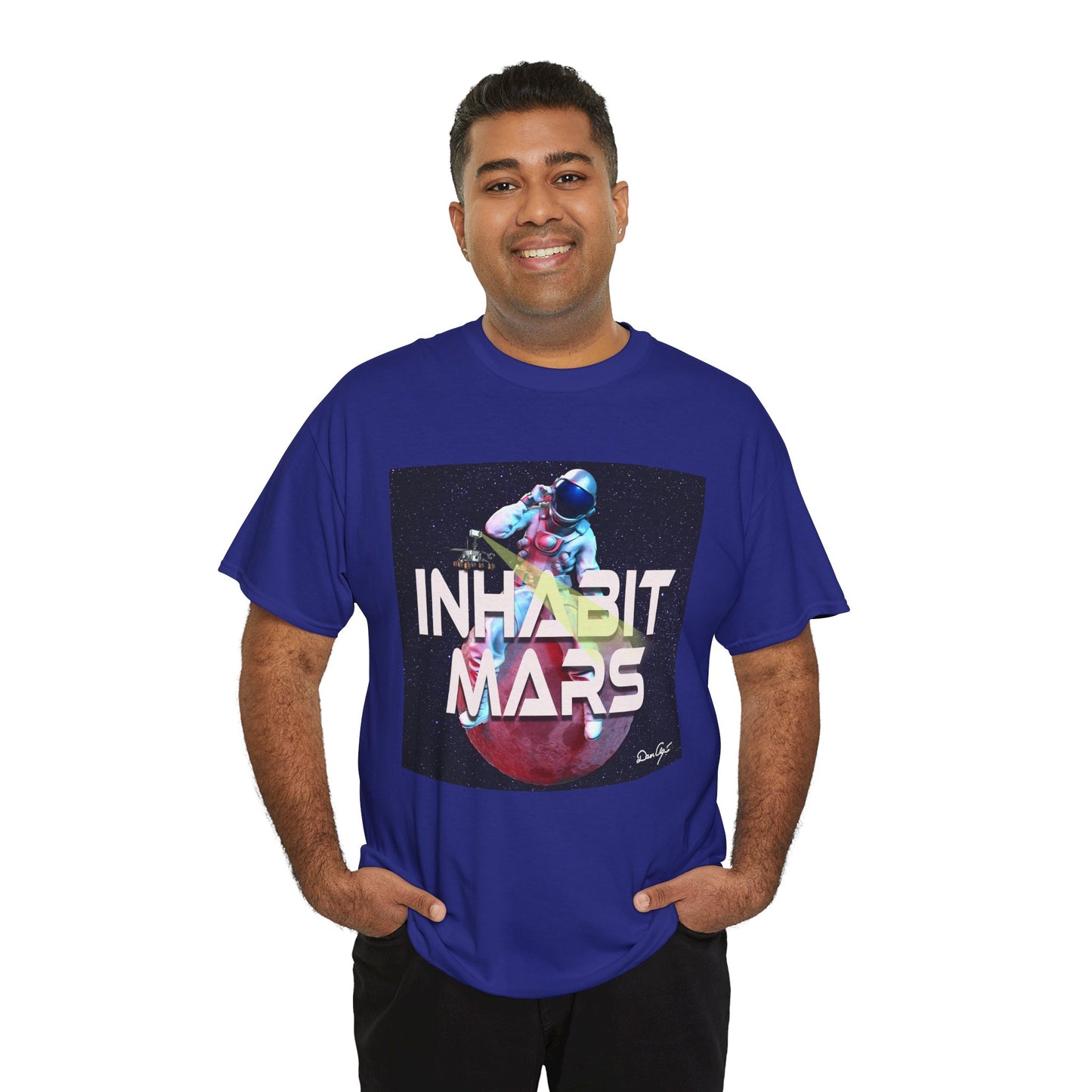 Inhabit Mars, Unisex Heavy Cotton Tee, Space, SpaceX, Universe, UFO, multiverse, graphic design, png, graphic design, t-shirts, tee