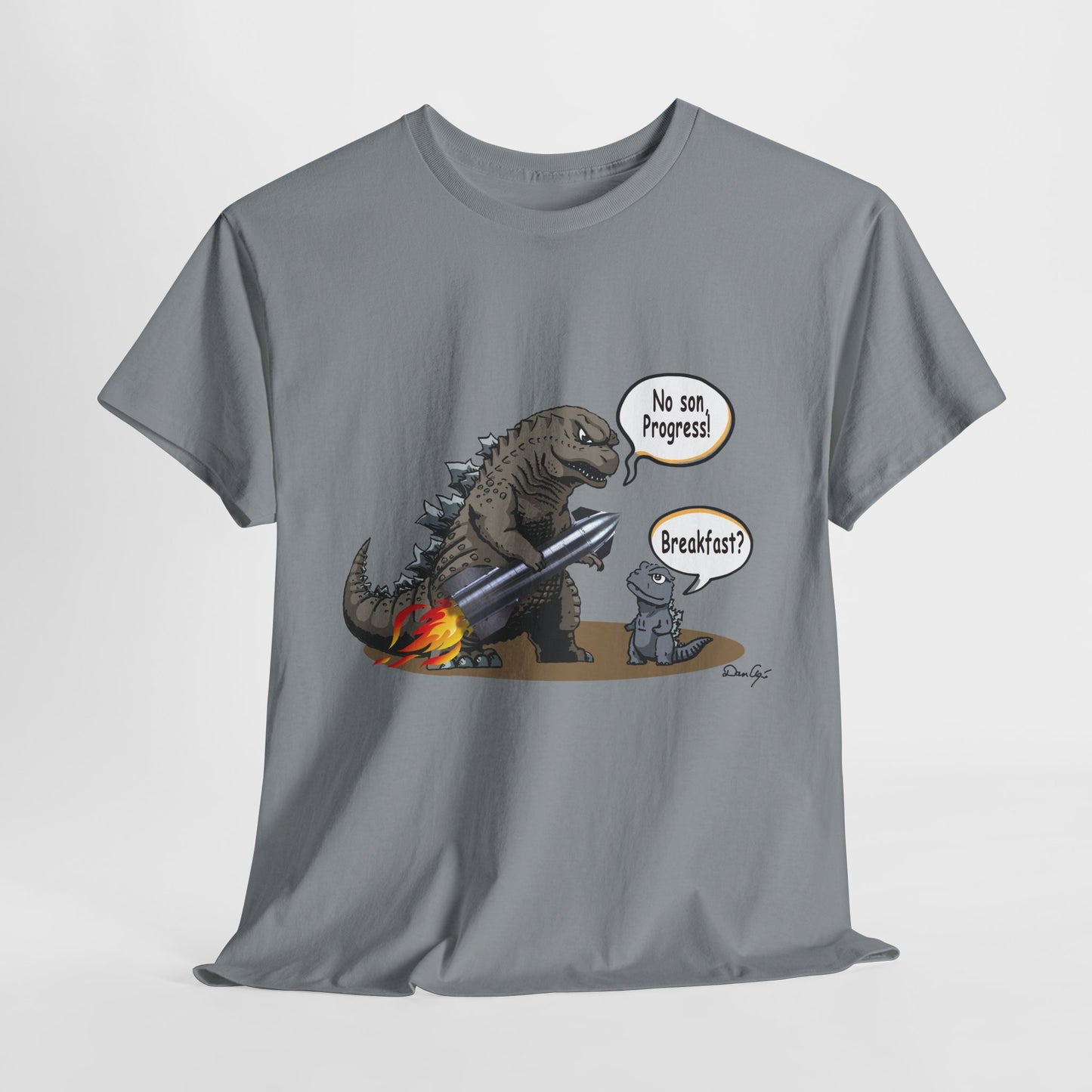 Godzilla, Son and SpaceX, Unisex Heavy Cotton Tee, print design, t-shirt, t-shirts, t-shirts, png, funny, cartoons, tee