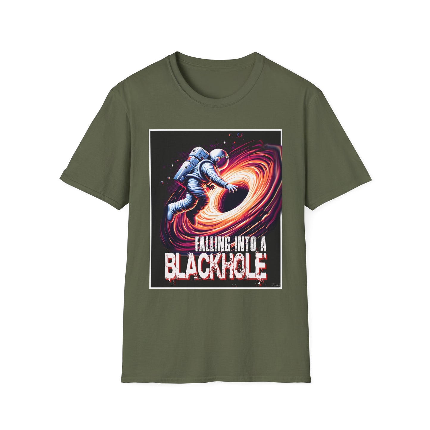 Falling Into a Blackhole Unisex Softstyle, T-Shirt, Space Lover Gift, Sci-Fi Tee, Astronomy Shirt, Creative Graphic T-Shirt, Gift Astronaut