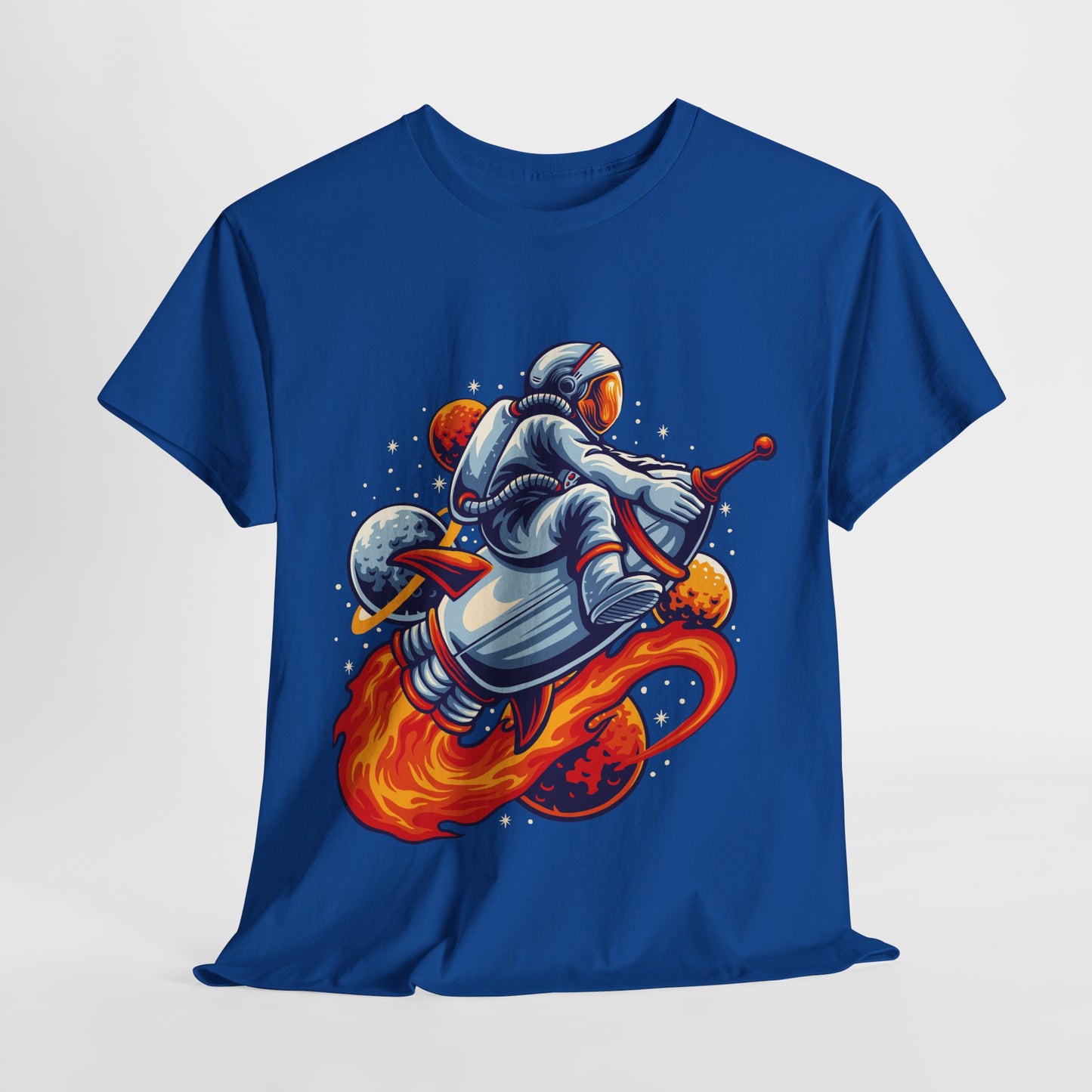 Retro Space Explorer Unisex Heavy Cotton Tee, graphic designed, tees, t-shirt, t-shirts, png