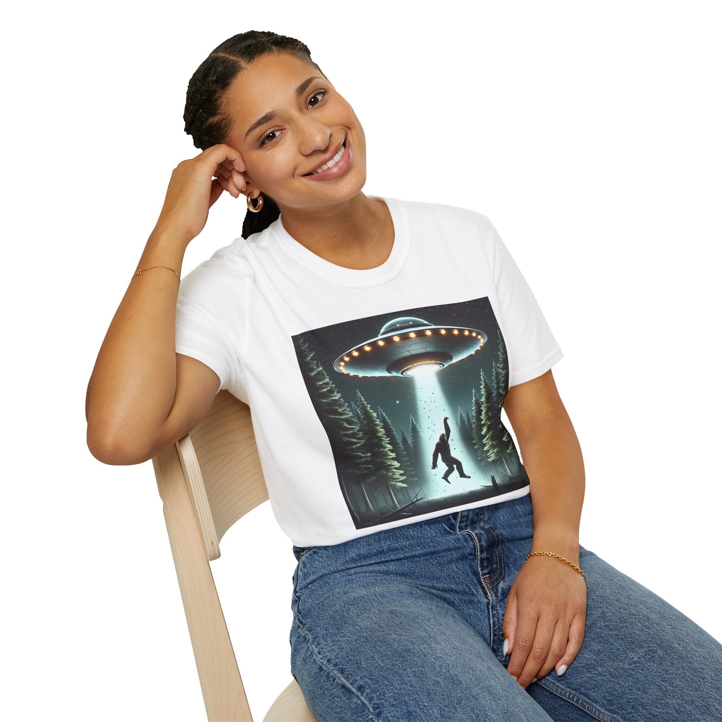 Funny UFO Abduction Unisex T-Shirt, Alien Theme Tee, Gift for Sci-Fi Lovers, Cool Graphic Shirt, Quirky Apparel, Unique Vintage Style