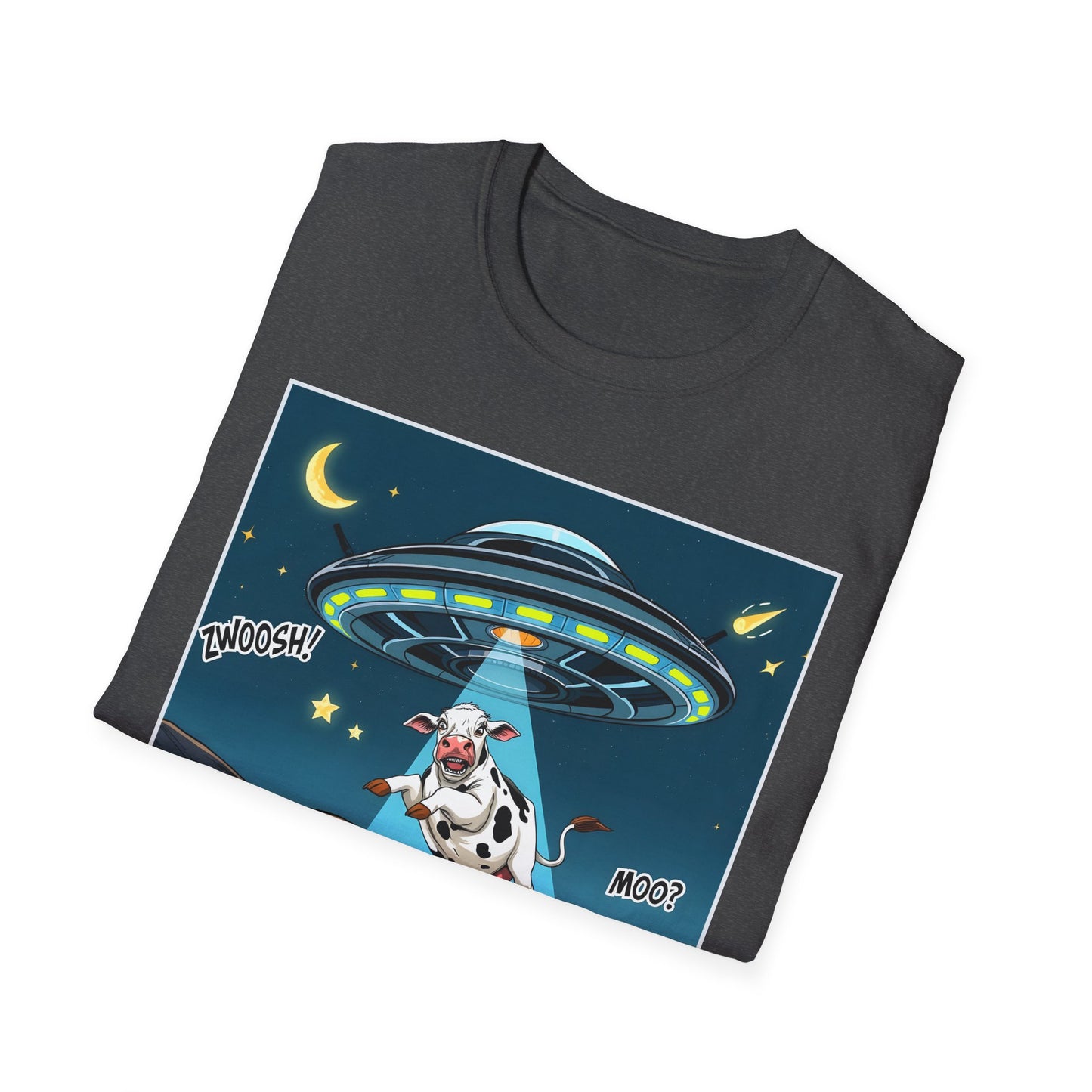 Got Milk? Cow UFO Unisex Softstyle T-Shirt – Fun Graphic Tee for Dairy Lovers, graphic tees, t-shirt, tshirt, graphic design, png